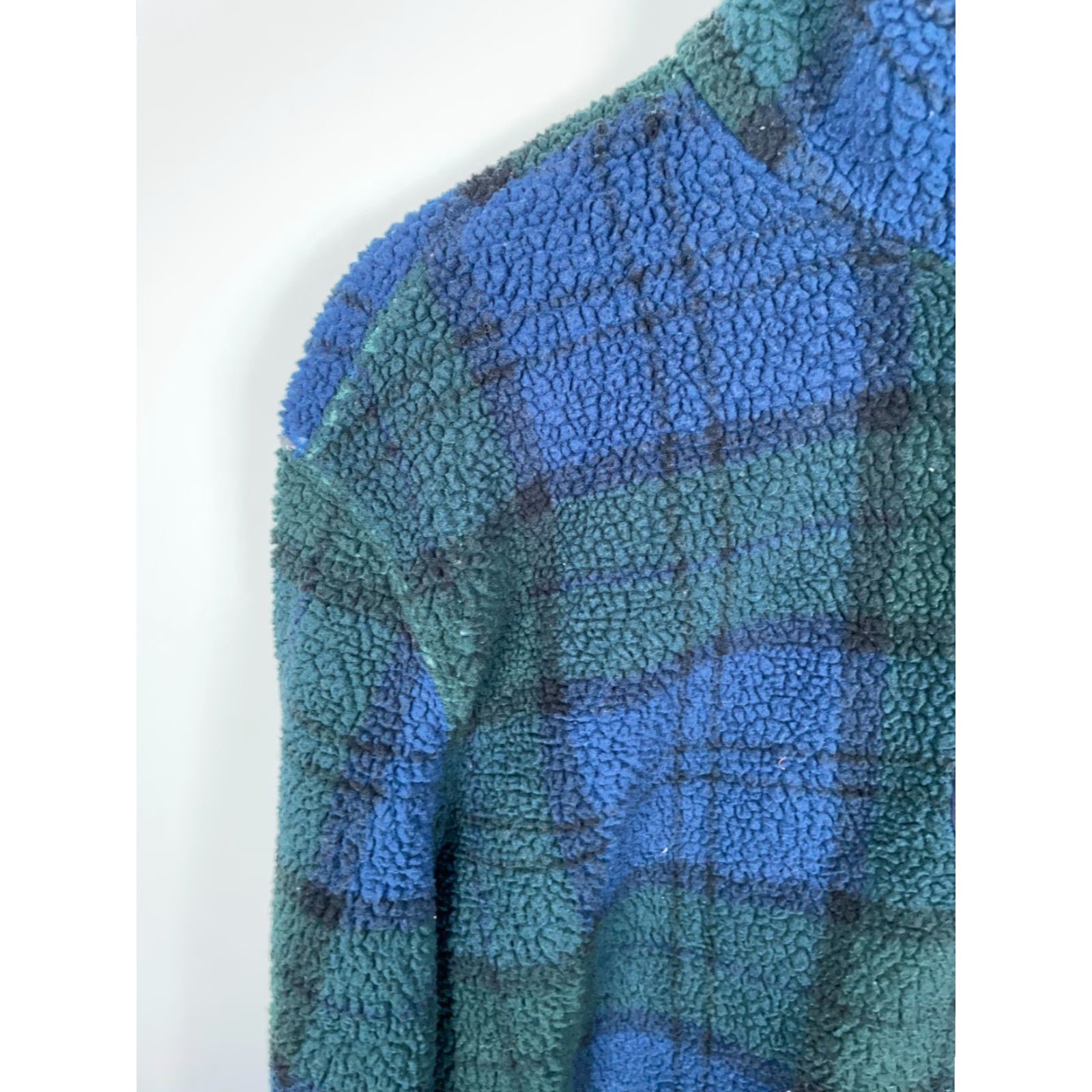 Nautica Nautica Fleece Jacket 1/4 Zip Plaid XL Tall Mens Green Blue Blackwatch Knit Pullover Casual Vintage Size US XL / EU 56 / 4 - 5 Thumbnail