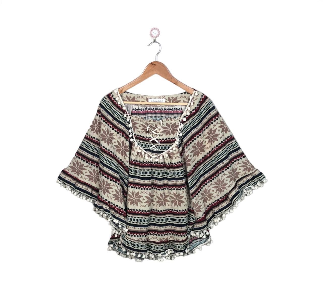 Cloak × Native Vintage 90s Native Navajo Poncho Cloaks Capes Size US M / EU 48-50 / 2 - 1 Thumbnail