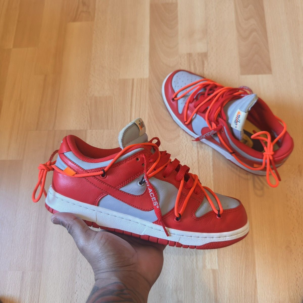 Nike × Off-White Nike dunk x Off White university red Size US 7.5 / EU 40-41 - 1 Thumbnail