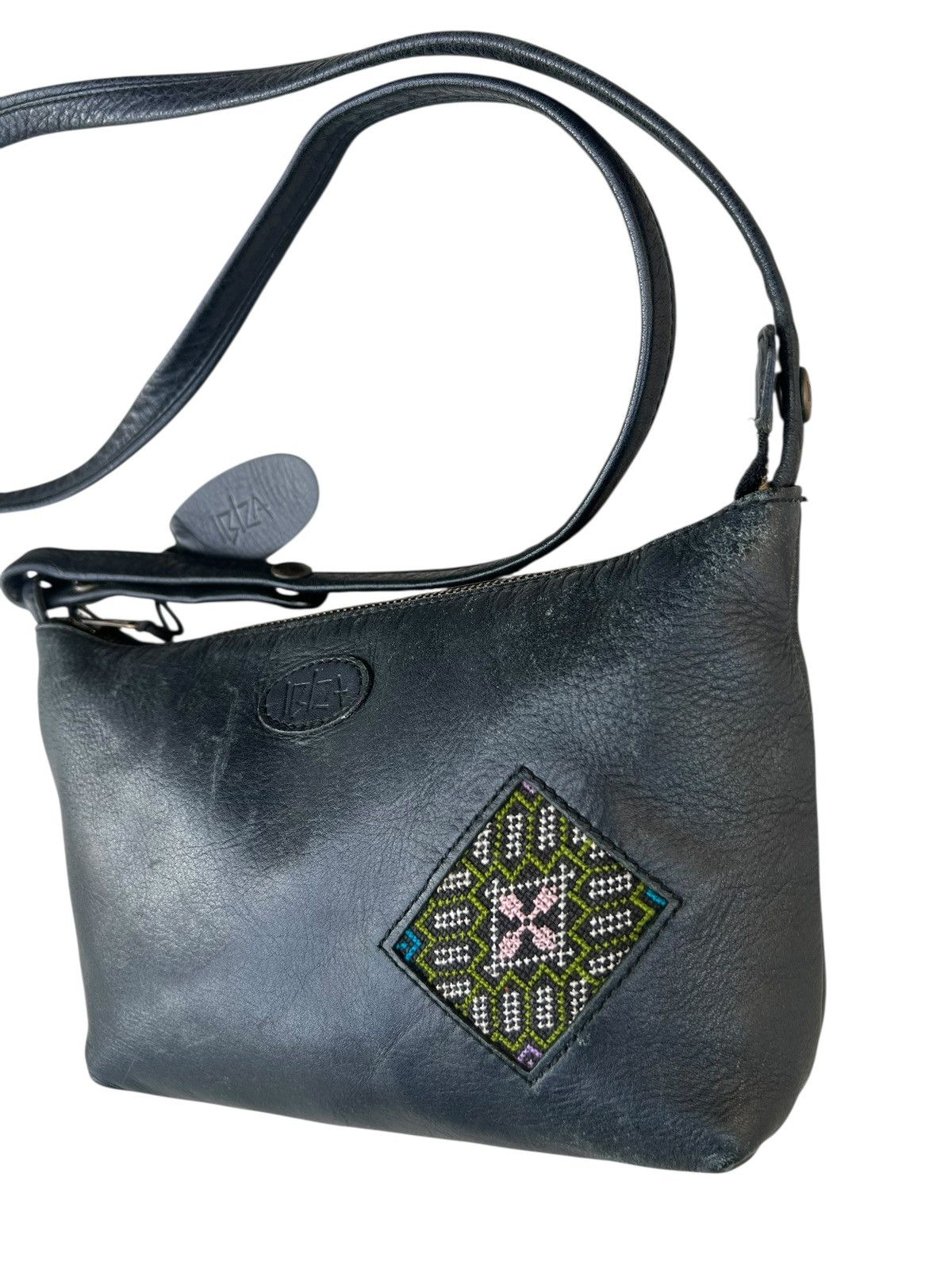 Leather Vintage Ibiza Japan Patina Scratches Black Leather Bag Size ONE SIZE - 6 Thumbnail