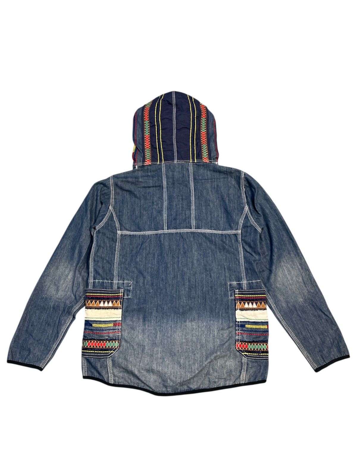 go slow caravan Native Embroidery Denim Mt. Parka Jacket Size US M / EU 48-50 / 2 - 3 Thumbnail