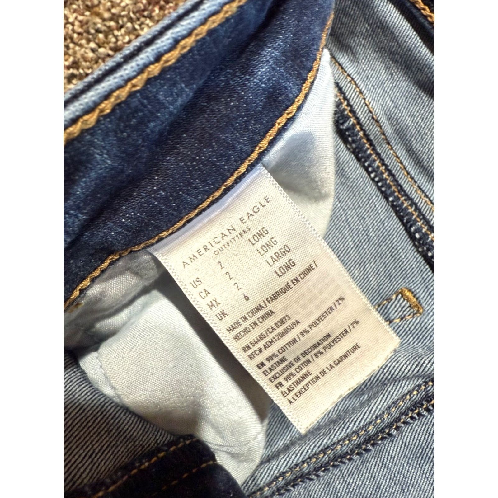 American Eagle Outfitters American Eagle Women's Jeans Size 2 Tall Blue Denim Jegging Long High Rise TALL Womens Jeans Size 26" / US 2 / IT 38 - 7 Thumbnail