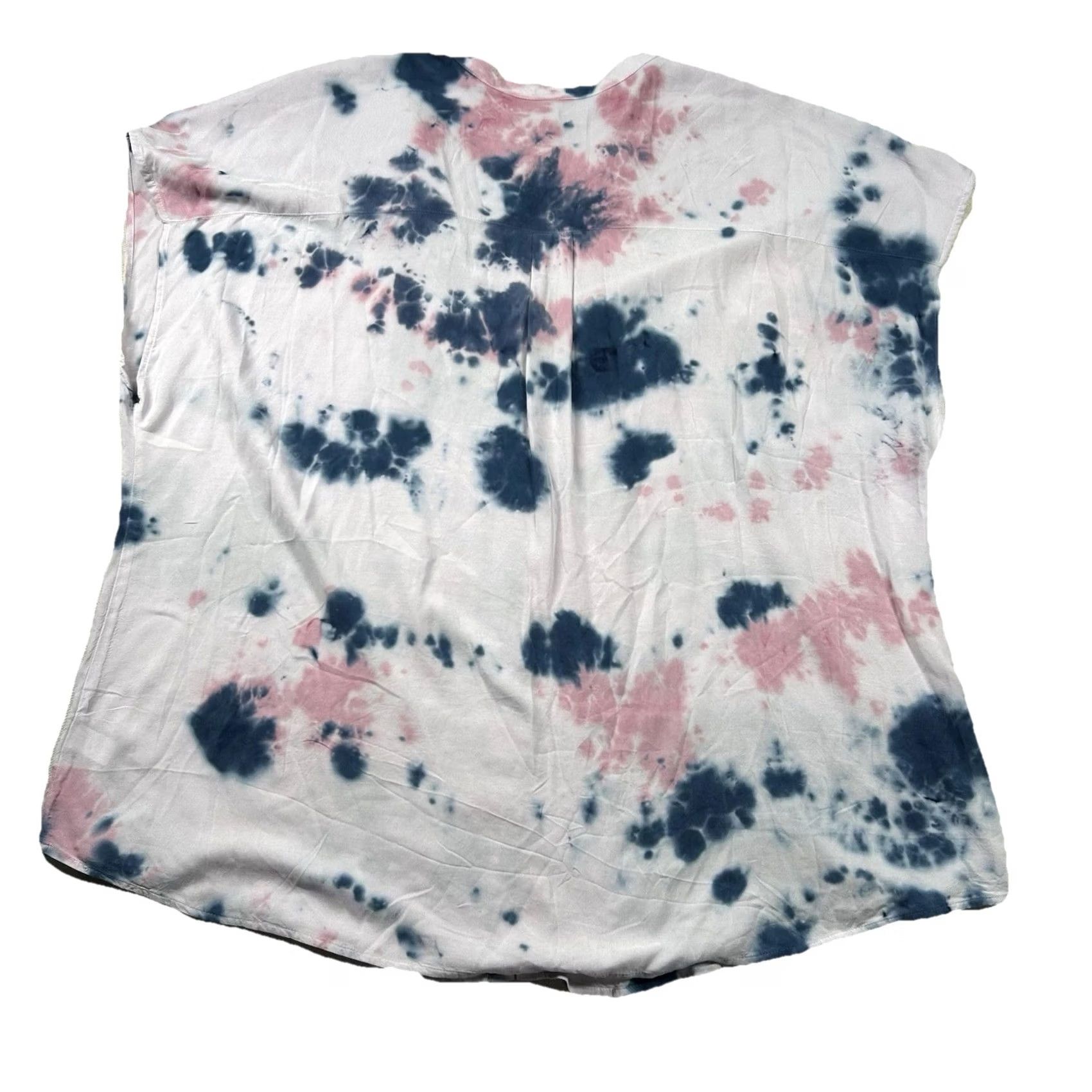 Torrid Torrid Top Womens 3X Button-Up Rayon Tie-Dye Challis Lightweight Plus Shirt Womens Short Sleeve V-Neck Geometric Pattern Multicolor Size XXL / US 16-18 / IT 52-54 - 2 Thumbnail