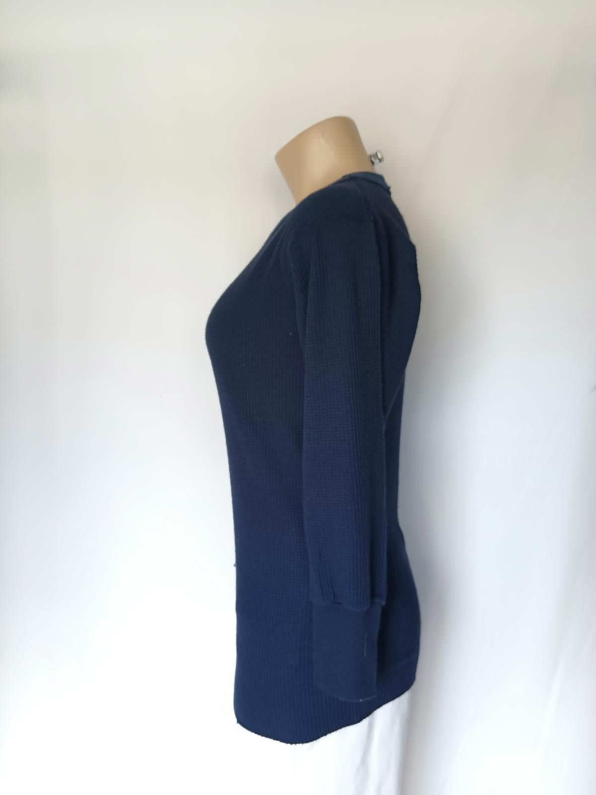 Designer BVD Navy Blue Long-Sleeve Ribbed Knit Top Size L / US 10 / IT 46 - 2 Thumbnail