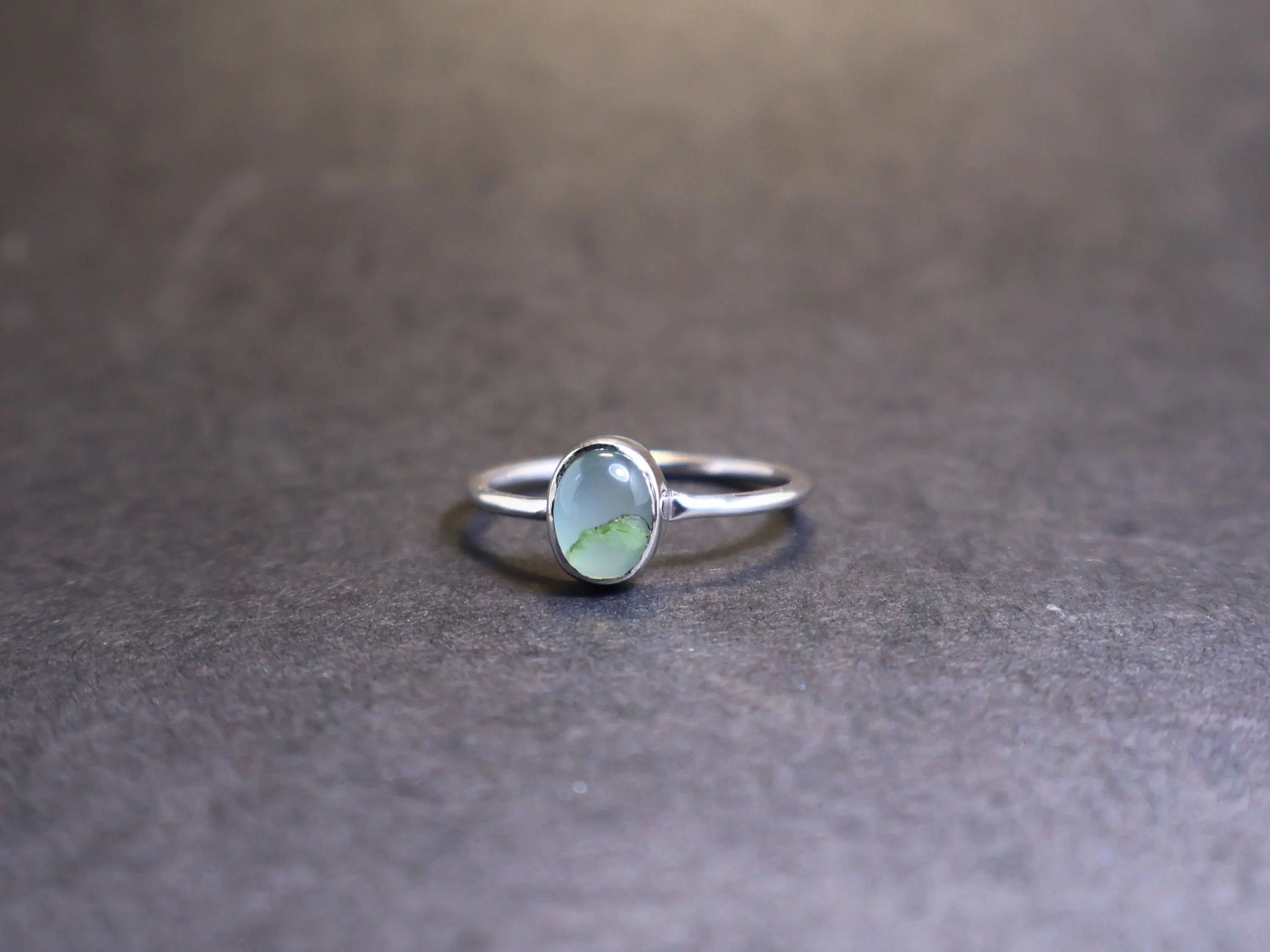 Handmade Aqua Chalcedony Ring, Handmade Ring, Sterling Silver Ring, Size ONE SIZE - 1 Thumbnail