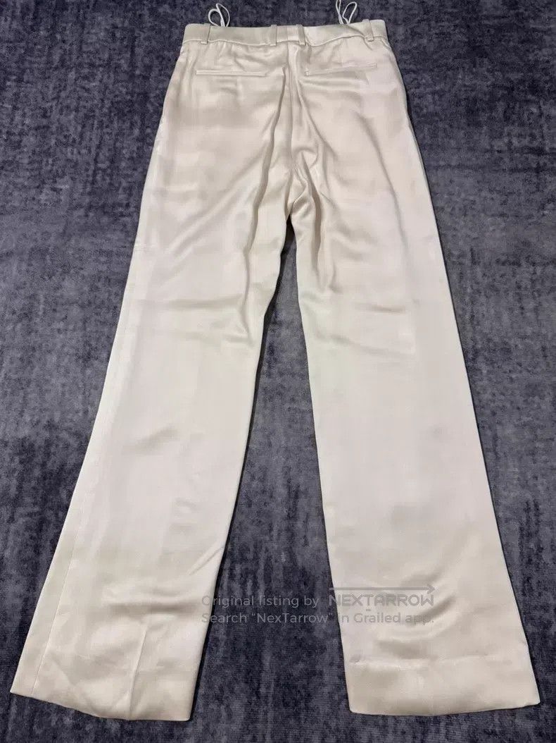 Saint Laurent Paris Saint Laurent Paris Satin Beige Straight Leg Flare Trouser Size US 42 / EU 58 - 2 Thumbnail