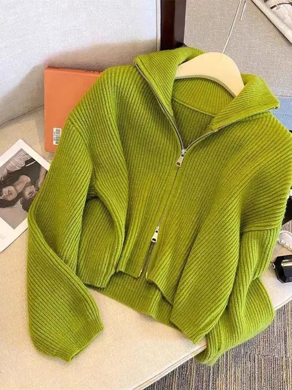 VIBE Retro green loose cardigan knitted sweater Size M / US 6-8 / IT 42-44 - 1 Thumbnail