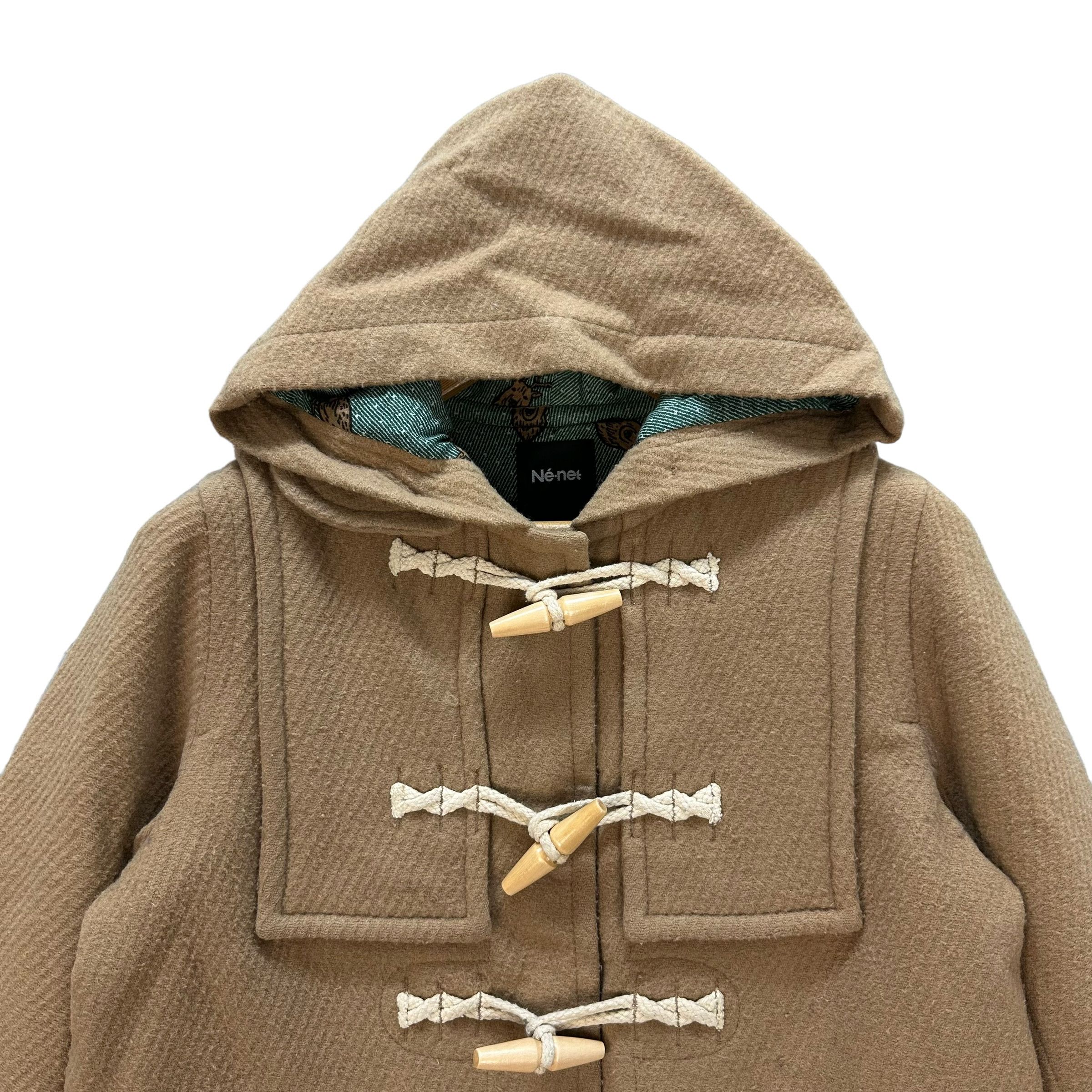 Ne-Net NE-NET ANIMAL GRAPHIC LINING WOOL DUFFLE COAT #9016-48 Size US S / EU 44-46 / 1 - 2 Thumbnail