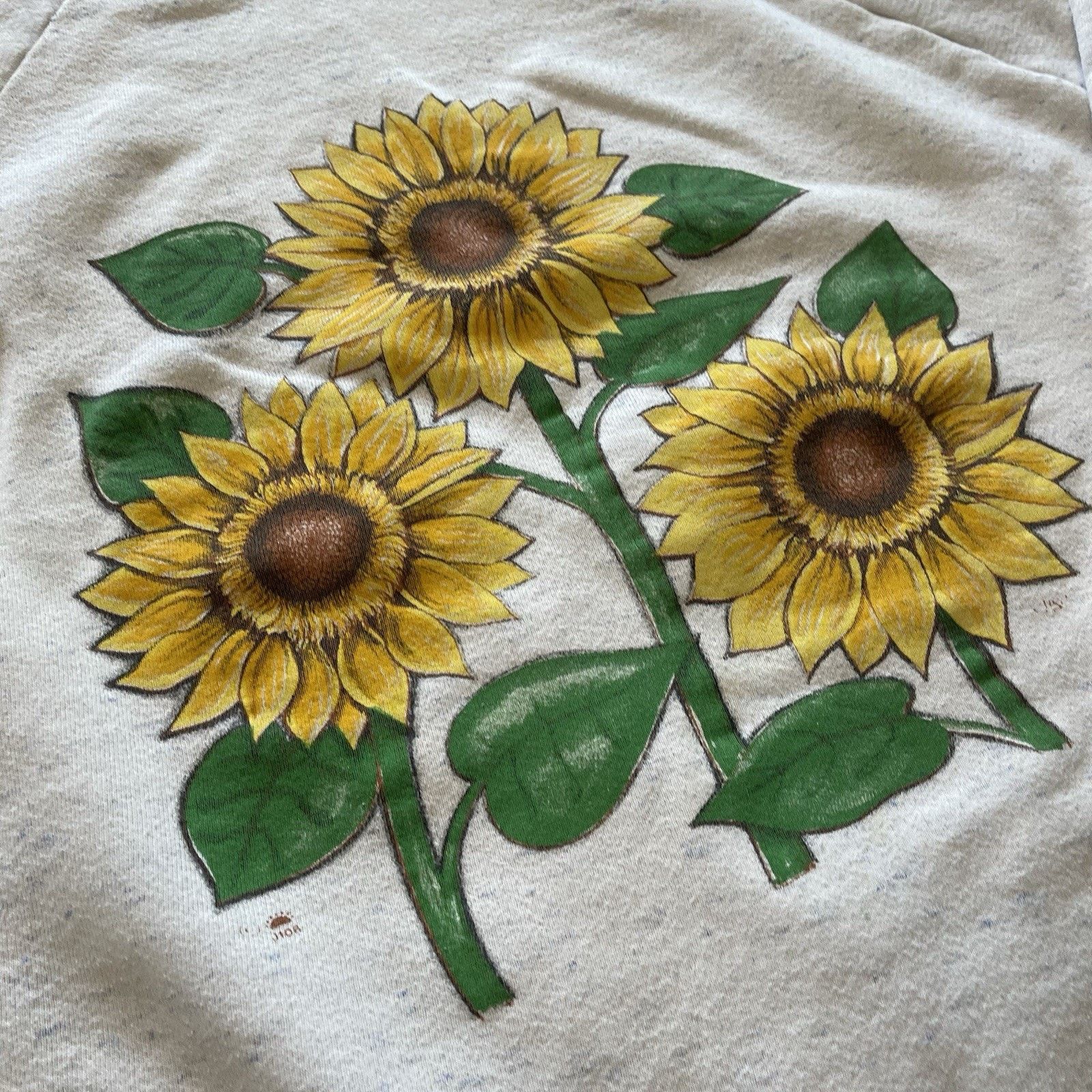 Vintage Vtg Sunflower Graphic Raglan Sweatshirt XXL White 90s USA Size US XXL / EU 58 / 5 - 3 Thumbnail
