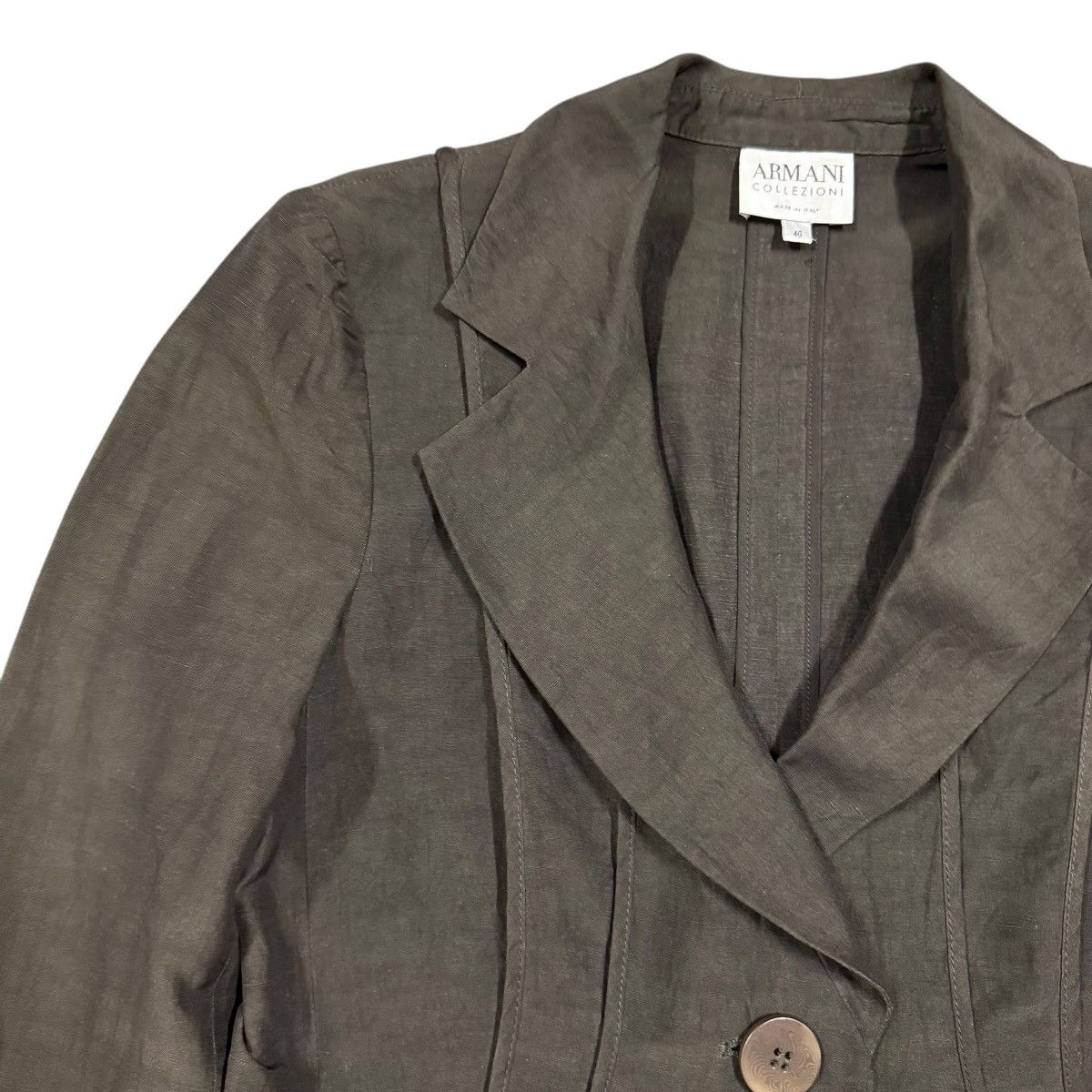 Armani Collezioni Vtg✅Luxury Armani Collezioni Silk Crop Jacket Made In Italy Size M / US 6-8 / IT 42-44 - 7 Thumbnail