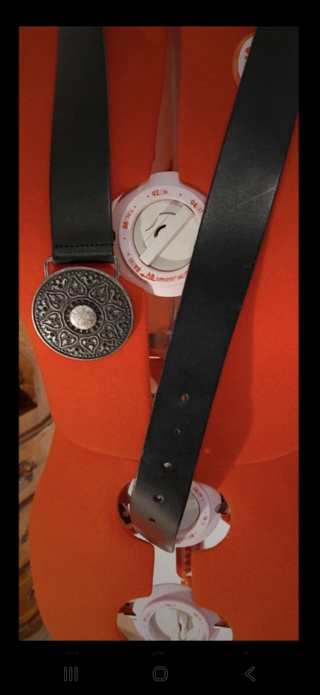 Vintage Vintage 90s Western Leather Belt France Round Buckle Size ONE SIZE - 3 Thumbnail
