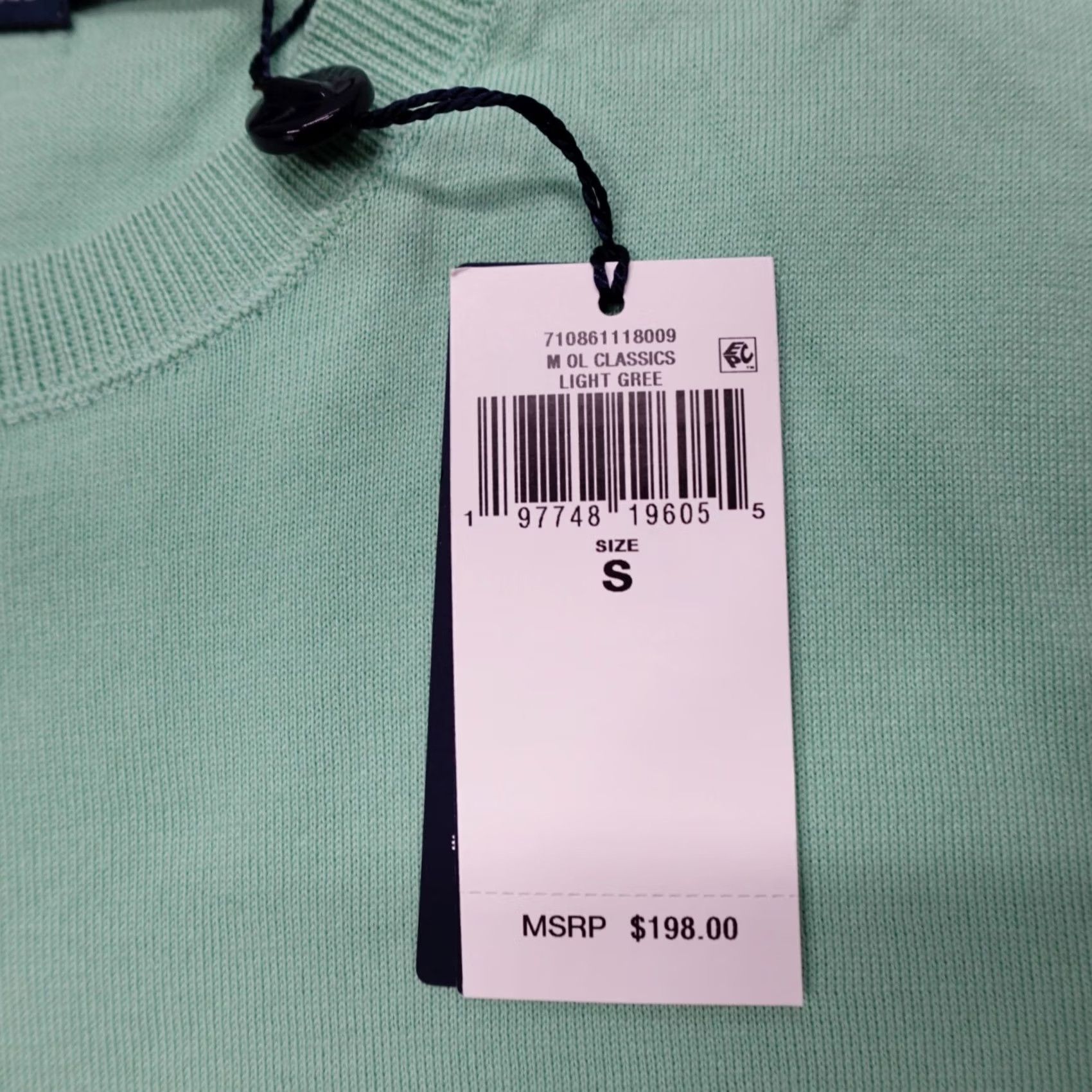 Ralph Lauren Polo Ralph Lauren Classics Crewneck Sweater Light Green Cotton Men's Size S Size US S / EU 44-46 / 1 - 3 Thumbnail