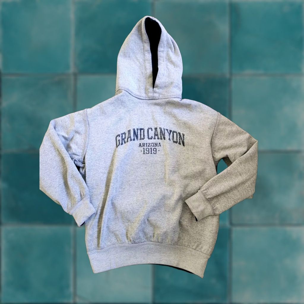 Vintage MV Sport Grand Canyon Arizona 1919 Reversible Hoodie Men L Pullover Blue Long Sleeve Cotton Polyester Size US M / EU 48-50 / 2 - 1 Thumbnail