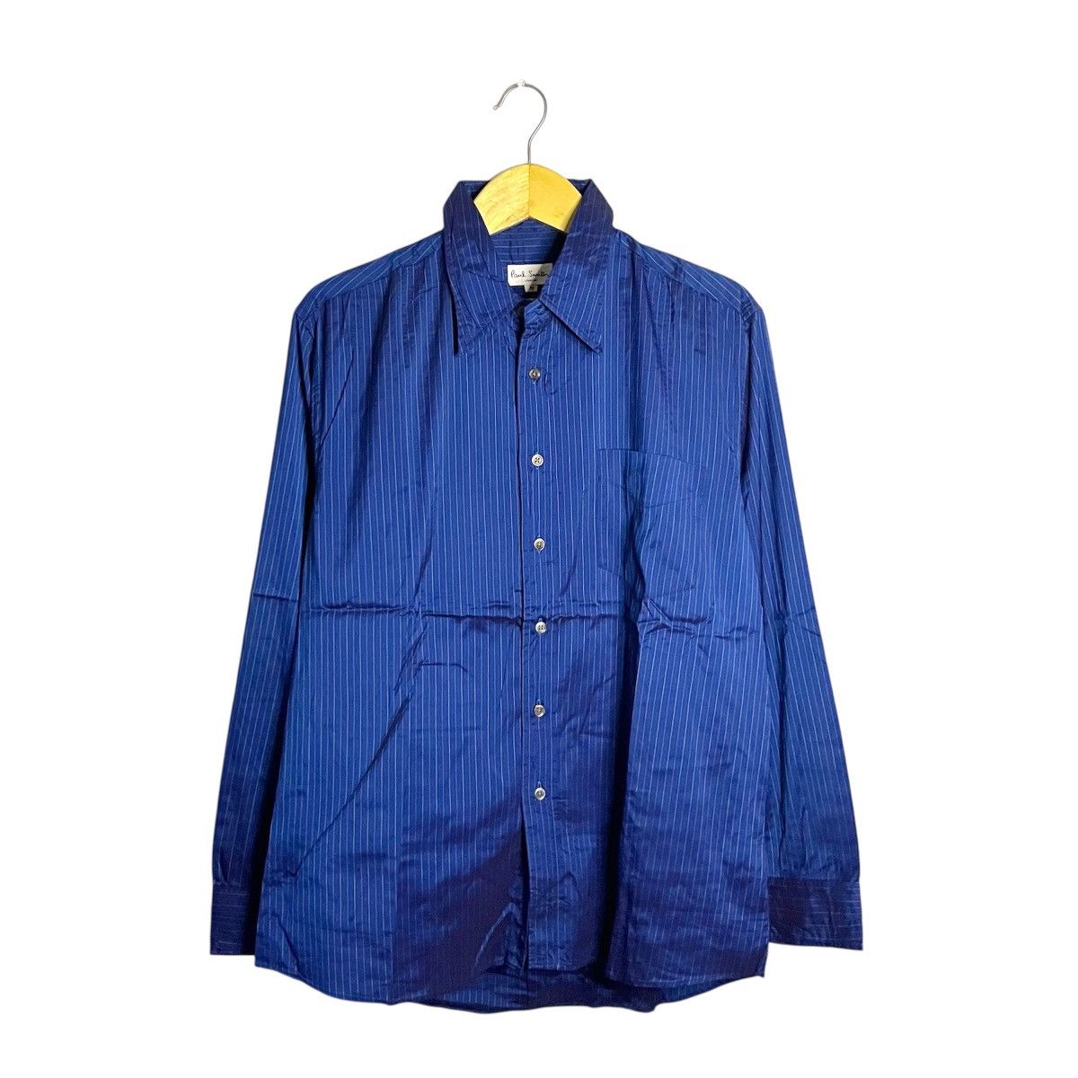 Paul Smith Paul Smith Blue Pinstripe Long Sleeve Dress Shirt Size US M / EU 48-50 / 2 - 2 Thumbnail