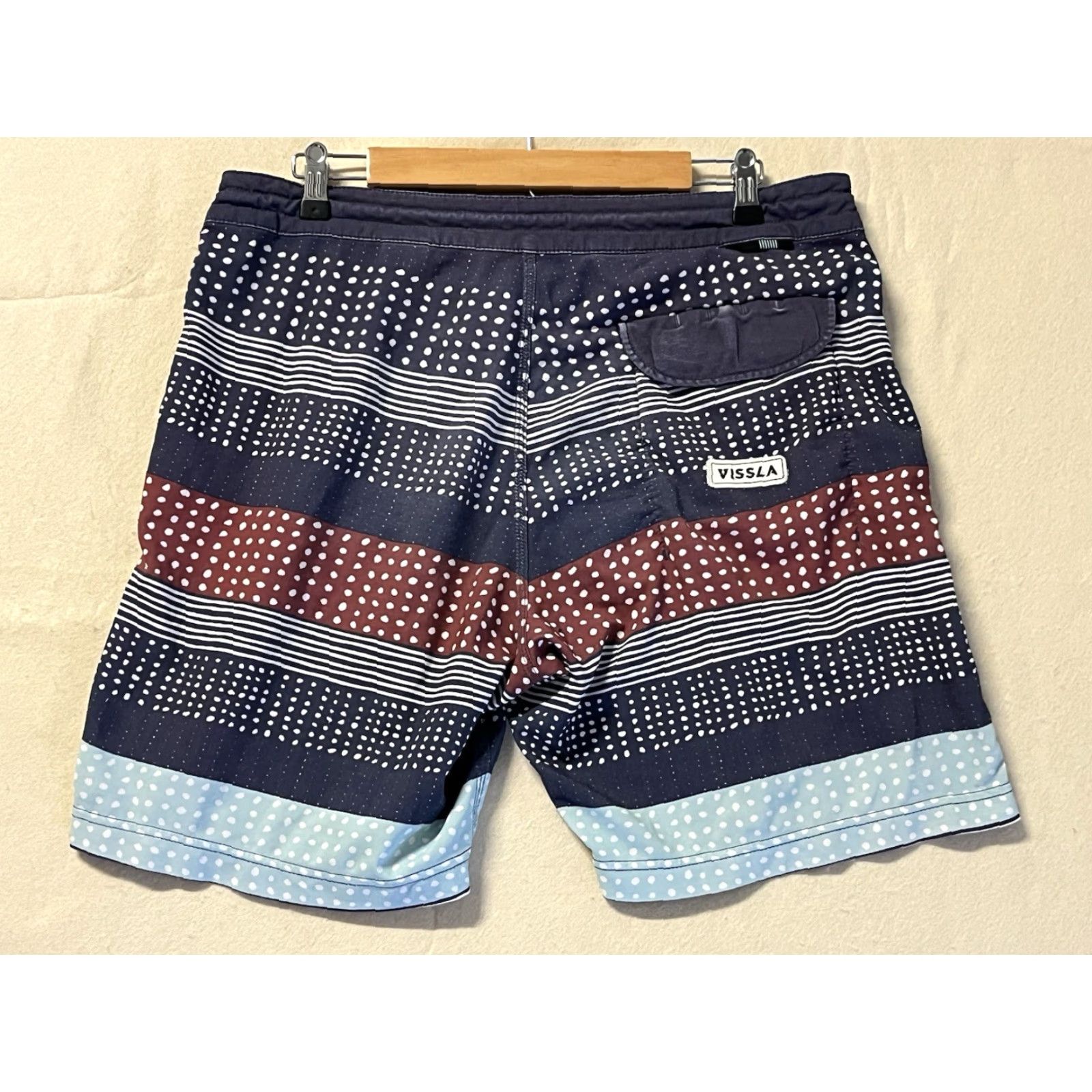 Vissla VISSLA Board Shorts Men Striped Multicolor Quick Dry Stretch 33 Surfing UV-Protection Back Pocket Mens Size ONE SIZE - 2 Thumbnail