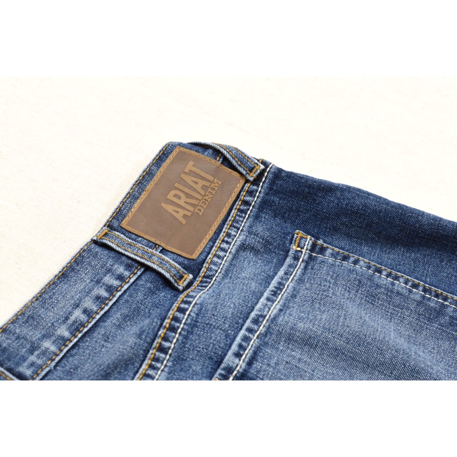 Ariat Ariat Jeans Men's 36x34 Straight Fit Blue Medium Wash Denim Stretch Cotton 5-Pocket Logo Cowboy Western Modern Straight Mens Size US 36 / EU 52 - 8 Thumbnail