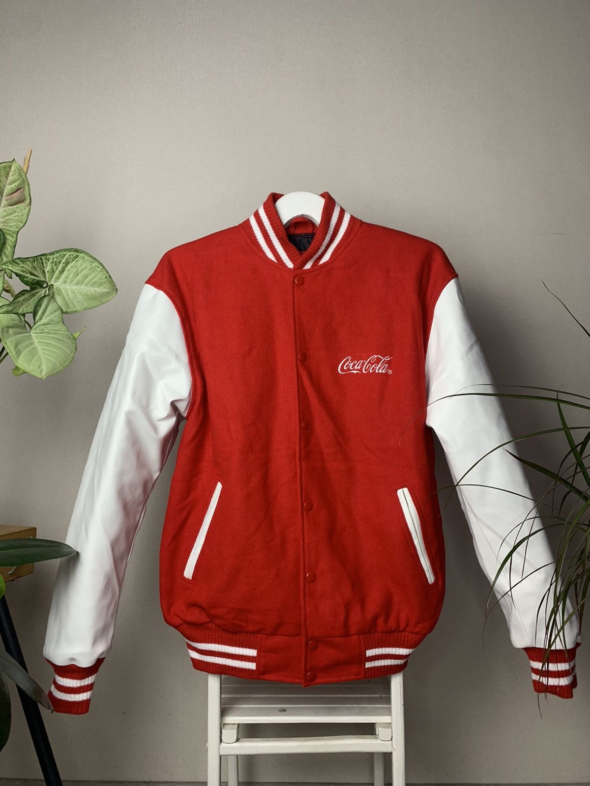 Vintage Coca Cola Big Logo Wool Varsity Bomber Jacket bape baseball Size US M / EU 48-50 / 2 - 1 Thumbnail