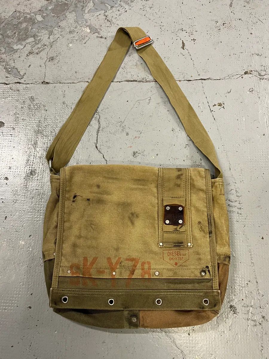 Diesel Diesel Military Canva Beige Shoulder Bag Size ONE SIZE - 1 Thumbnail