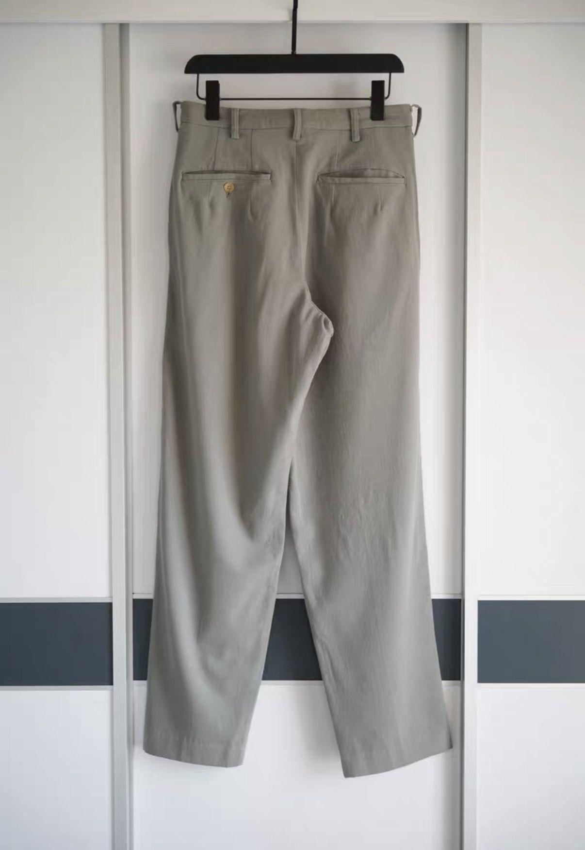 Yohji Yamamoto Yohji Yamamoto Blue-Gray Side Stripe Wool Dress Pants K4 Size US 32 / EU 48 - 2 Thumbnail