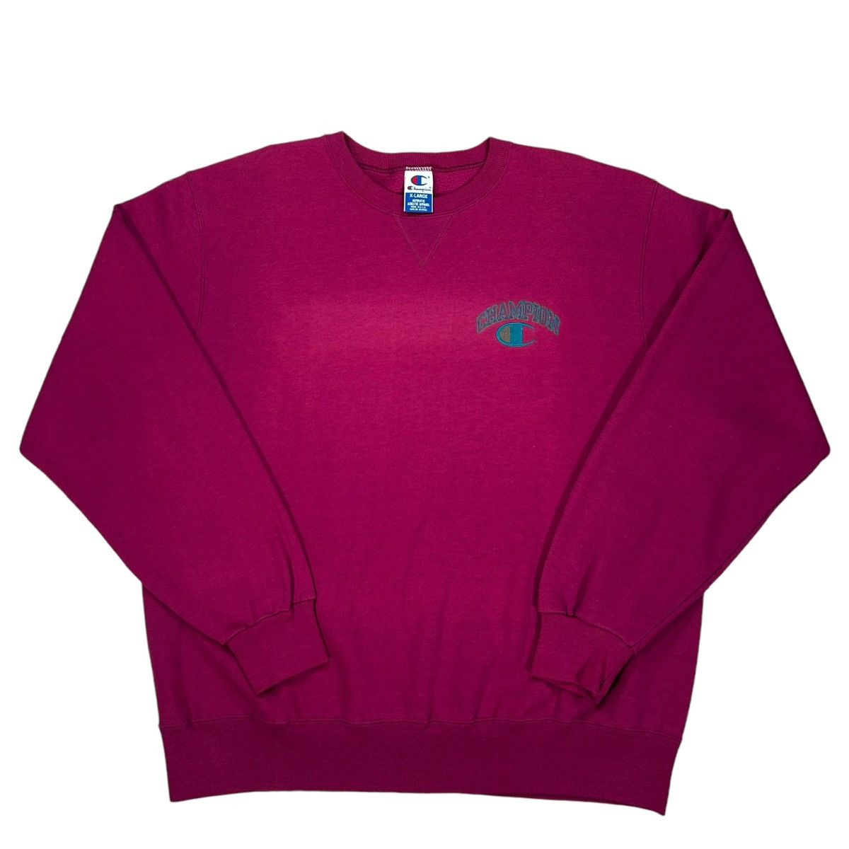 Champion Vintage 90s Champion Purple Embroidered Logo Sweatshirt Size US XL / EU 56 / 4 - 1 Thumbnail