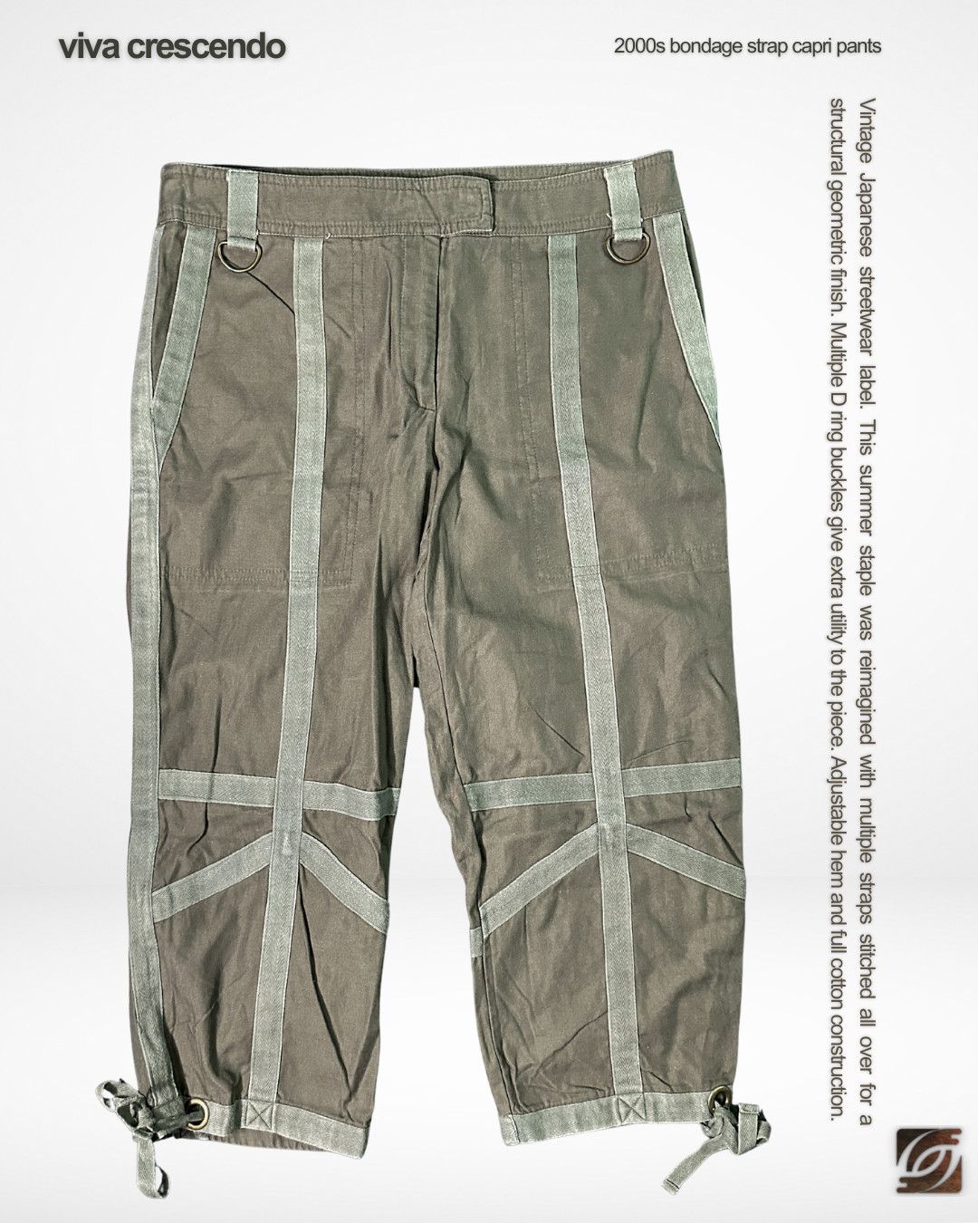 Japanese Brand 2000s Bondage Strap Capri Pants Size US 30 / EU 46 - 1 Thumbnail
