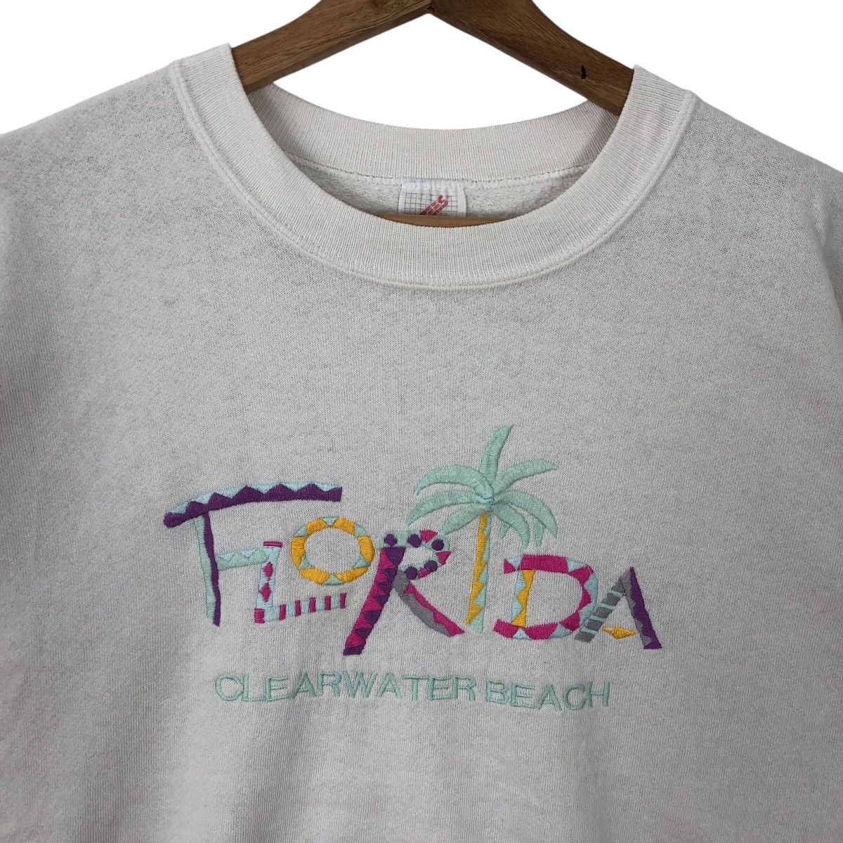Jerzees Vintage FLORIDA Nice Embroidery Spellout Sweatshirt Size US L / EU 52-54 / 3 - 2 Thumbnail