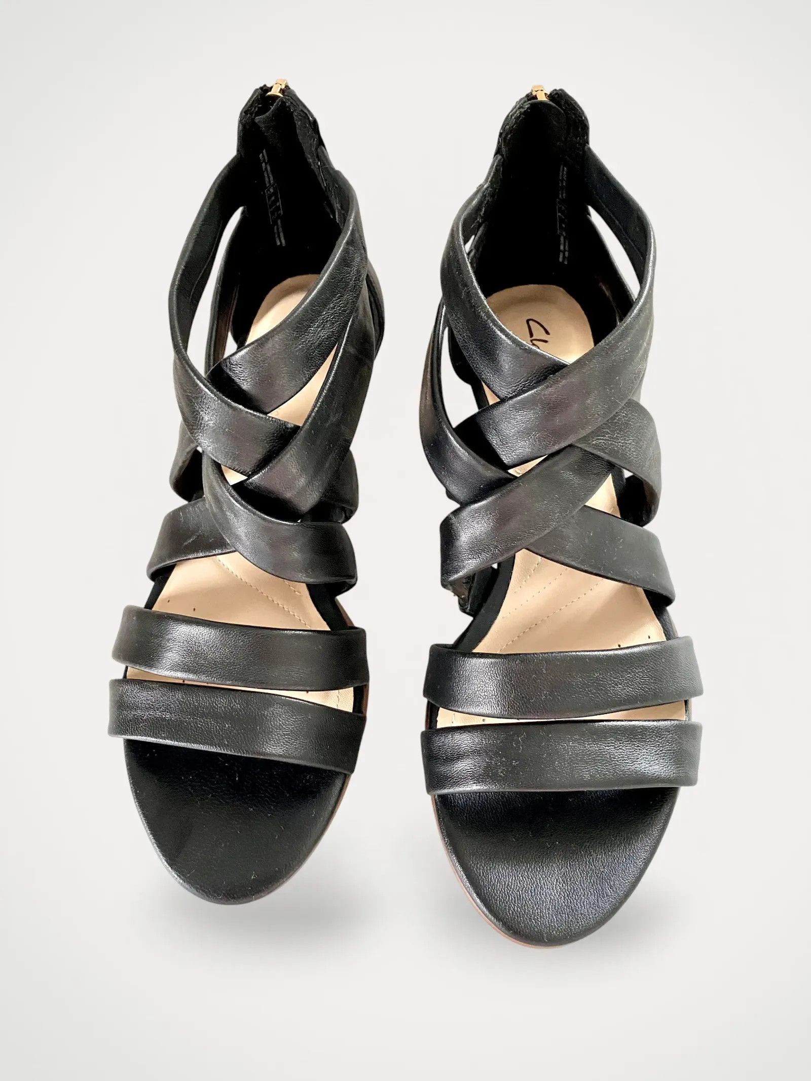 Clarks Clarks Mena Silk läder klack skor / sandaler Heels Size US 9 / IT 39 - 1 Thumbnail