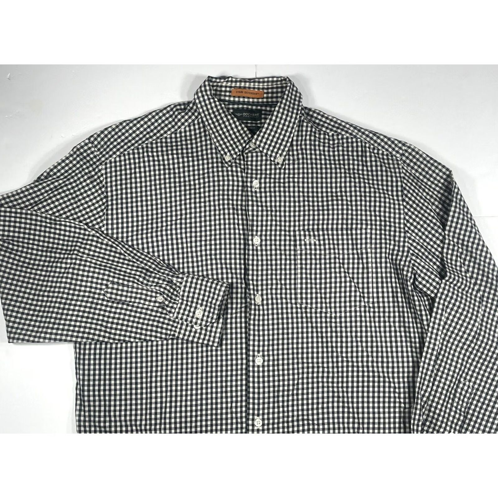 Dockers DOCKERS Shirt Mens L Multi Color Stain Defender Wrinkles Check Long Sleeve Button Down Size US L / EU 52-54 / 3 - 2 Thumbnail