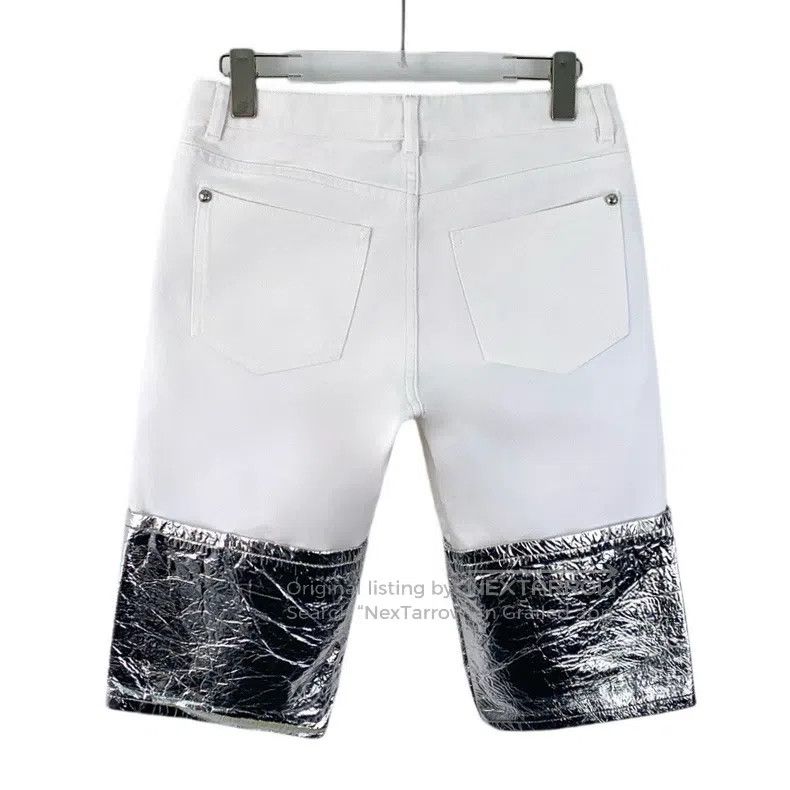Chanel Chanel White sequin stitched cotton casual five-point trou Size 25" / US 0 / IT 36 - 2 Thumbnail