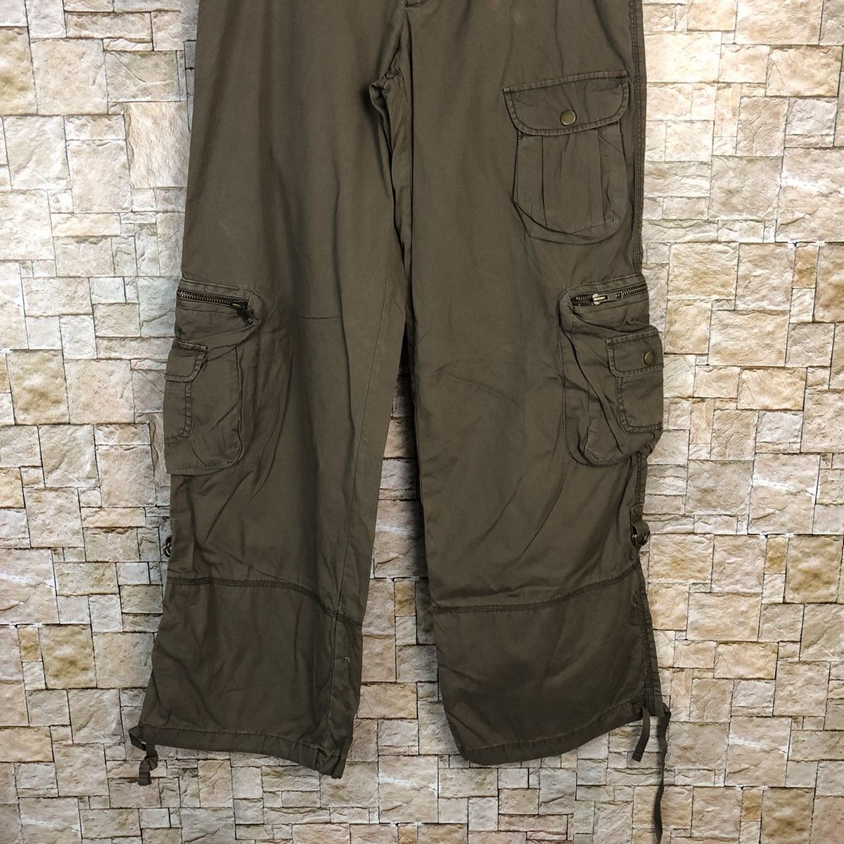 Japanese Brand Livre Claire Dark Brown Cargo Multipocket Pants #A336 Size US 27 - 3 Thumbnail