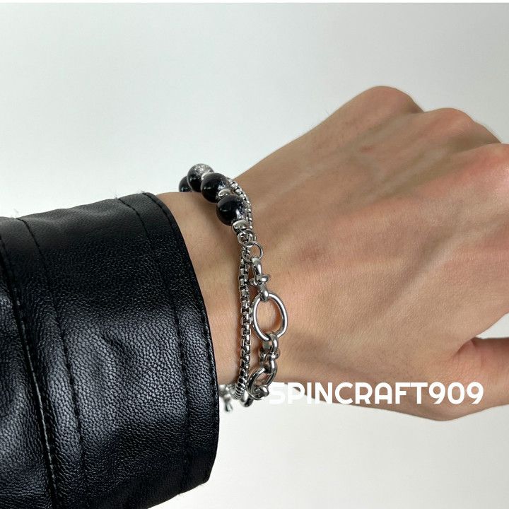 Jewelry Ball Crystal Silver Chain Link Bracelet Size ONE SIZE - 1 Thumbnail