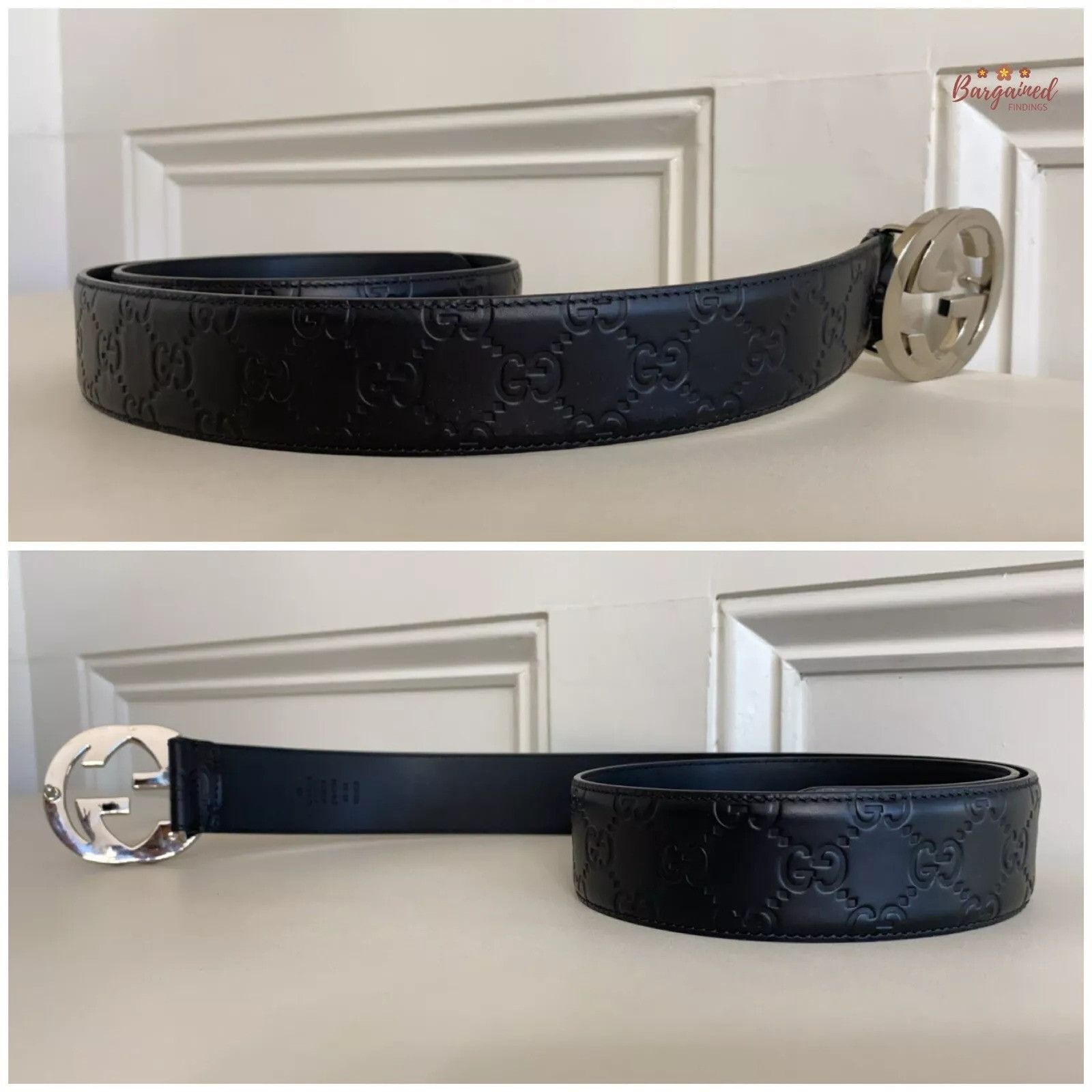 Gucci Gucci Guccissima Leather Silver Interlocking G Buckle Belt Size 30 - 4 Thumbnail