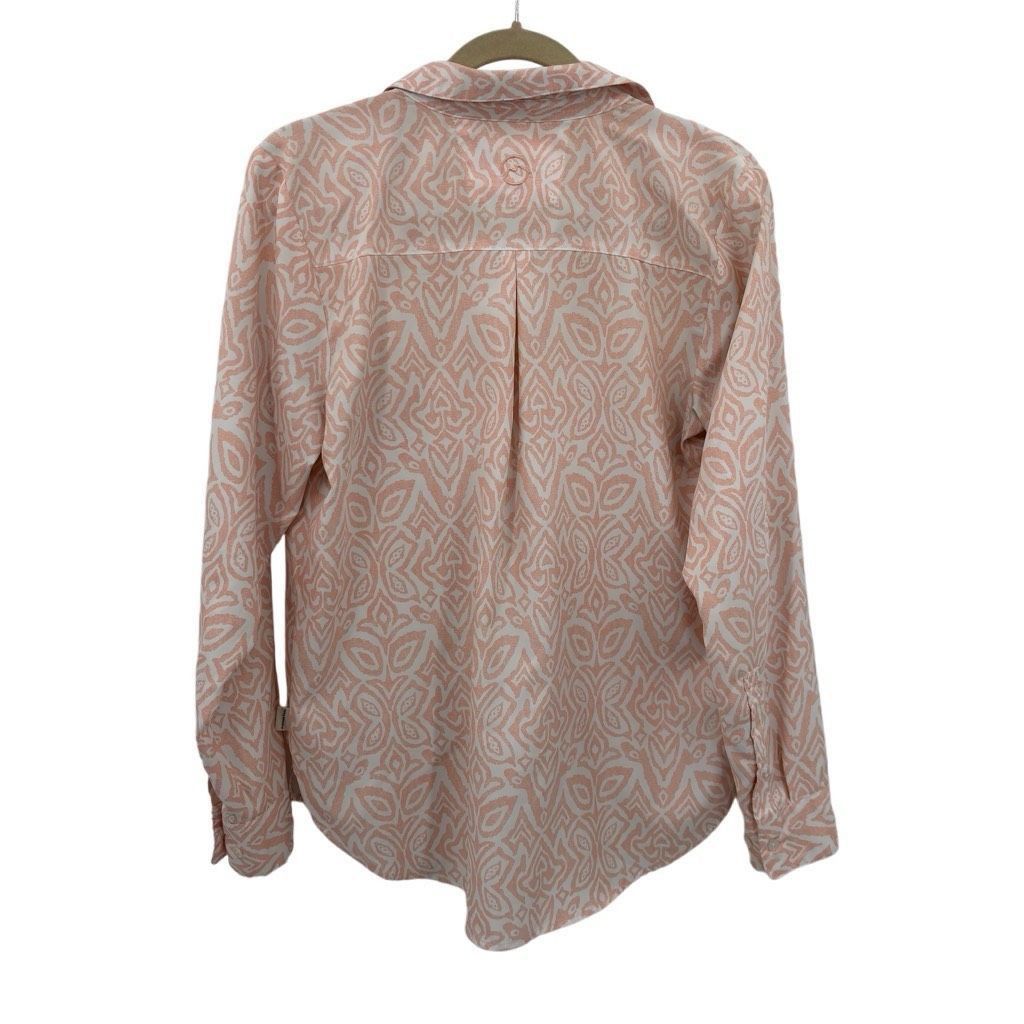 Other Magellan Classic Fit Henley Fish Gear Long Sleeve Top Orange White Medium Preppy Size M / US 6-8 / IT 42-44 - 2 Thumbnail