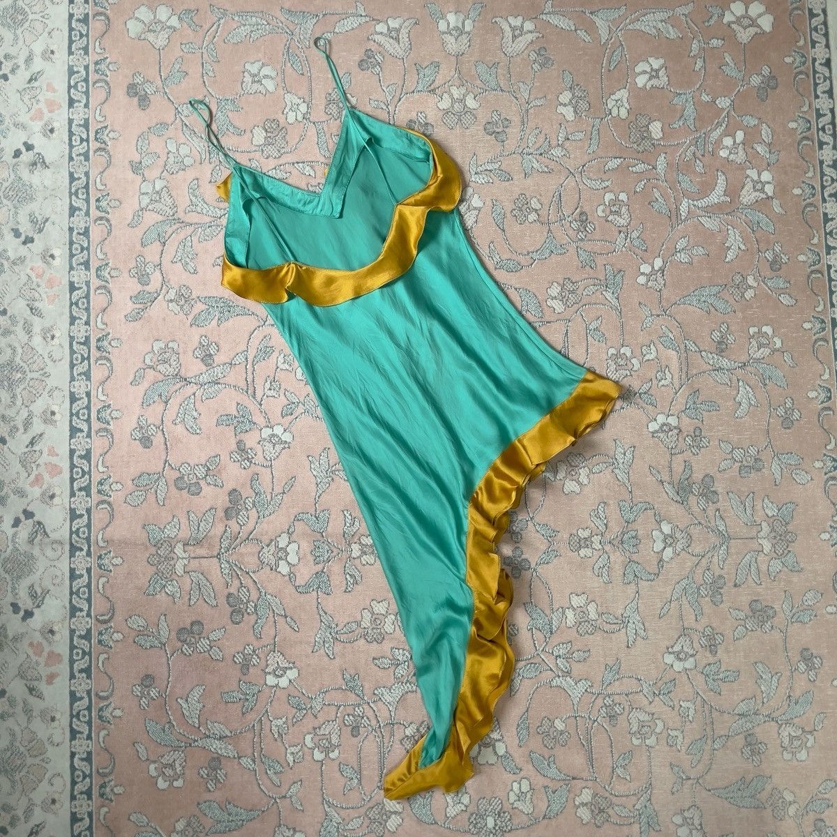 Other Romantic Green Silk Mini Slip Dress (S–M) Size M / US 6-8 / IT 42-44 - 11 Thumbnail