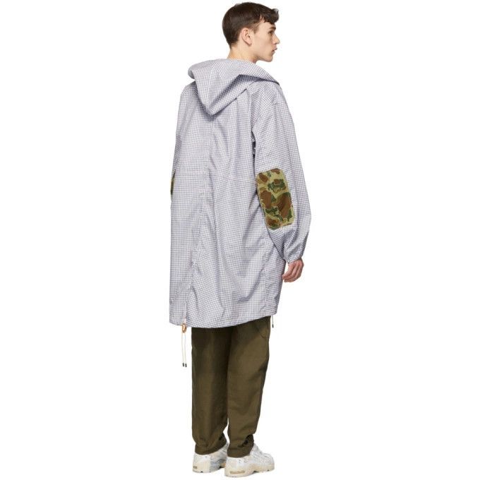 Junya Watanabe o1tko11224 Check Fishtail Coat in White/Grey Size US L / EU 52-54 / 3 - 3 Thumbnail