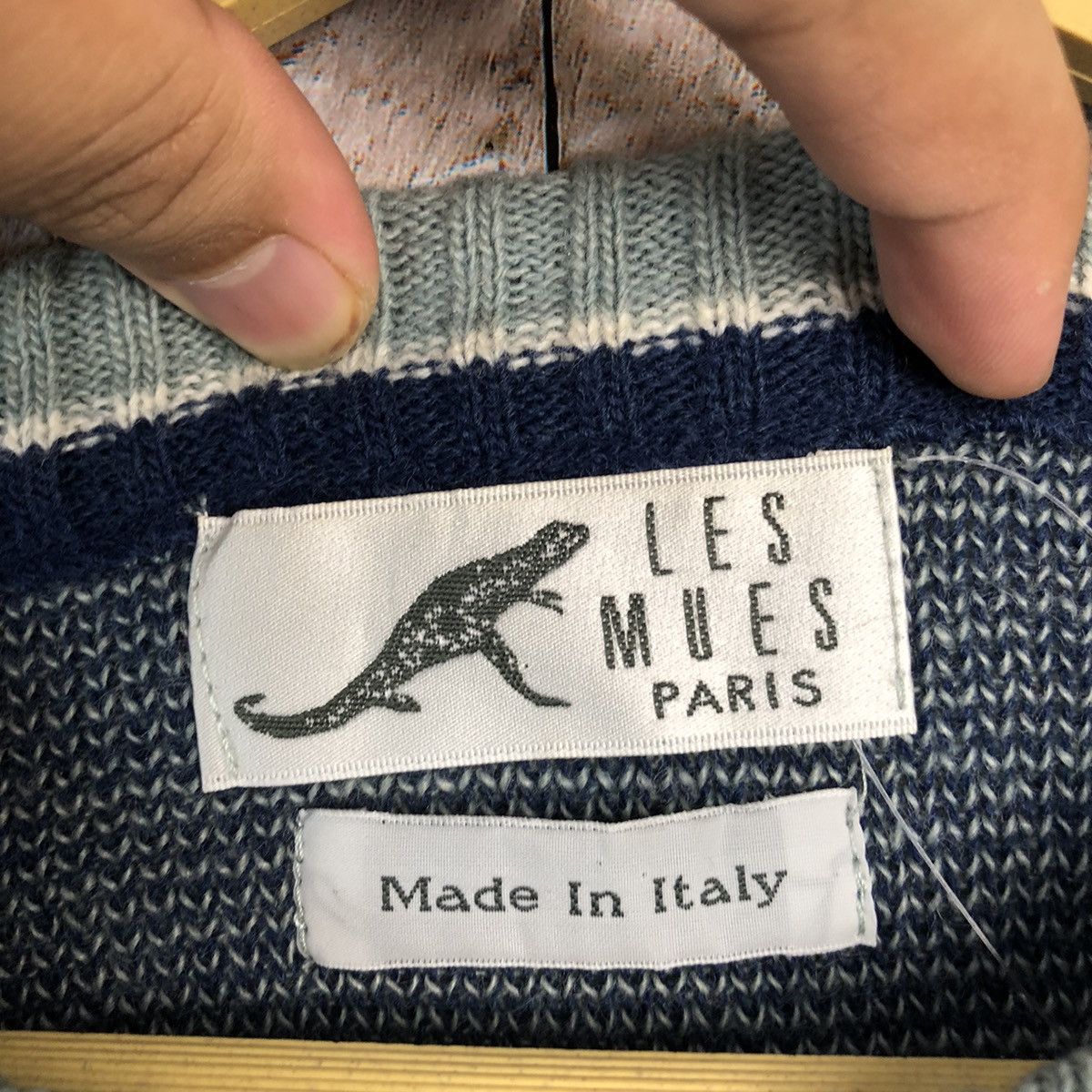 Homespun Knitwear Les Mues Paris Blue Knitwear sweatshirt #A689 Size US L / EU 52-54 / 3 - 9 Thumbnail
