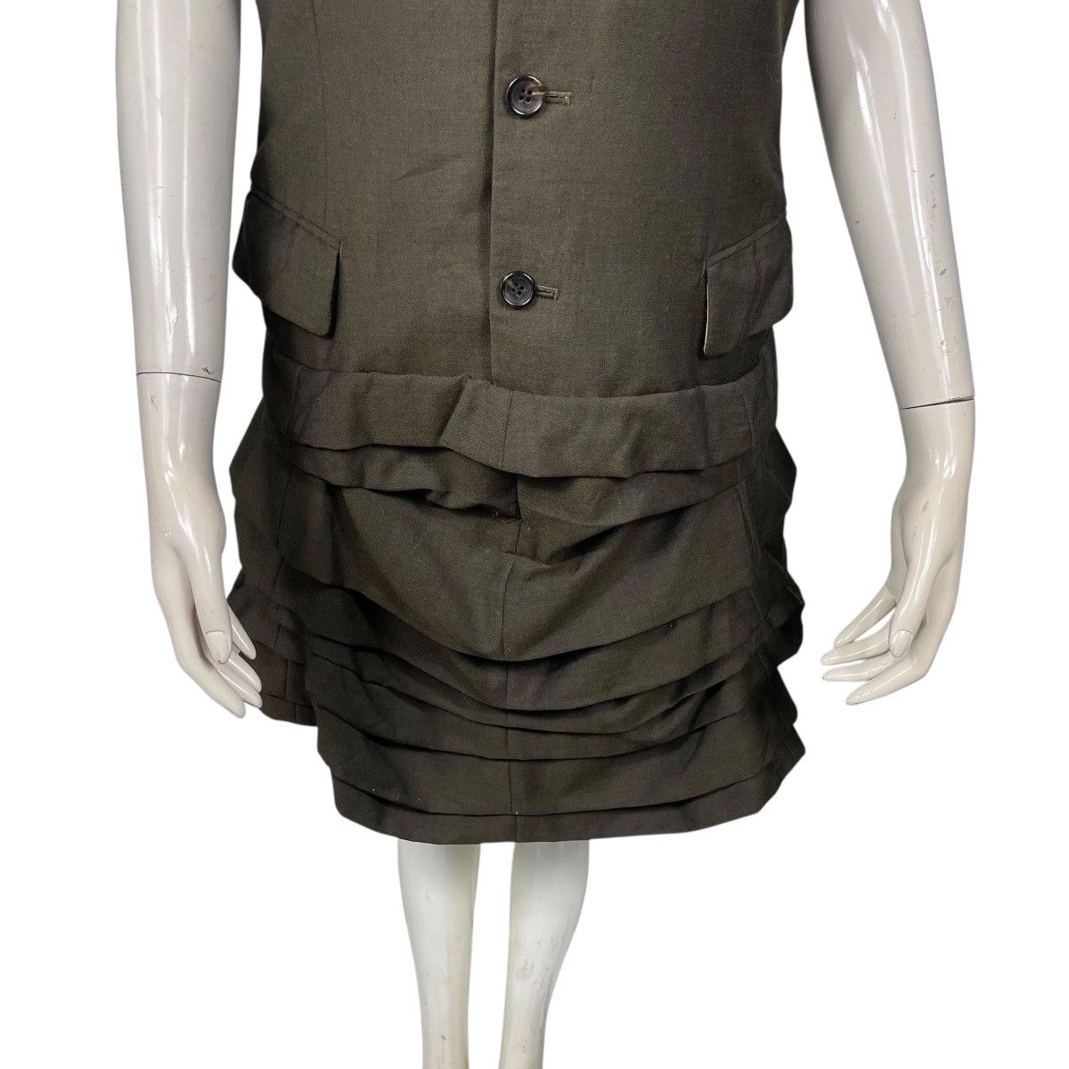 Comme des Garcons Comme Des Garcons AD1994 Sleeveless Frill Hem Wool Dress Size S / US 4 / IT 40 - 4 Thumbnail