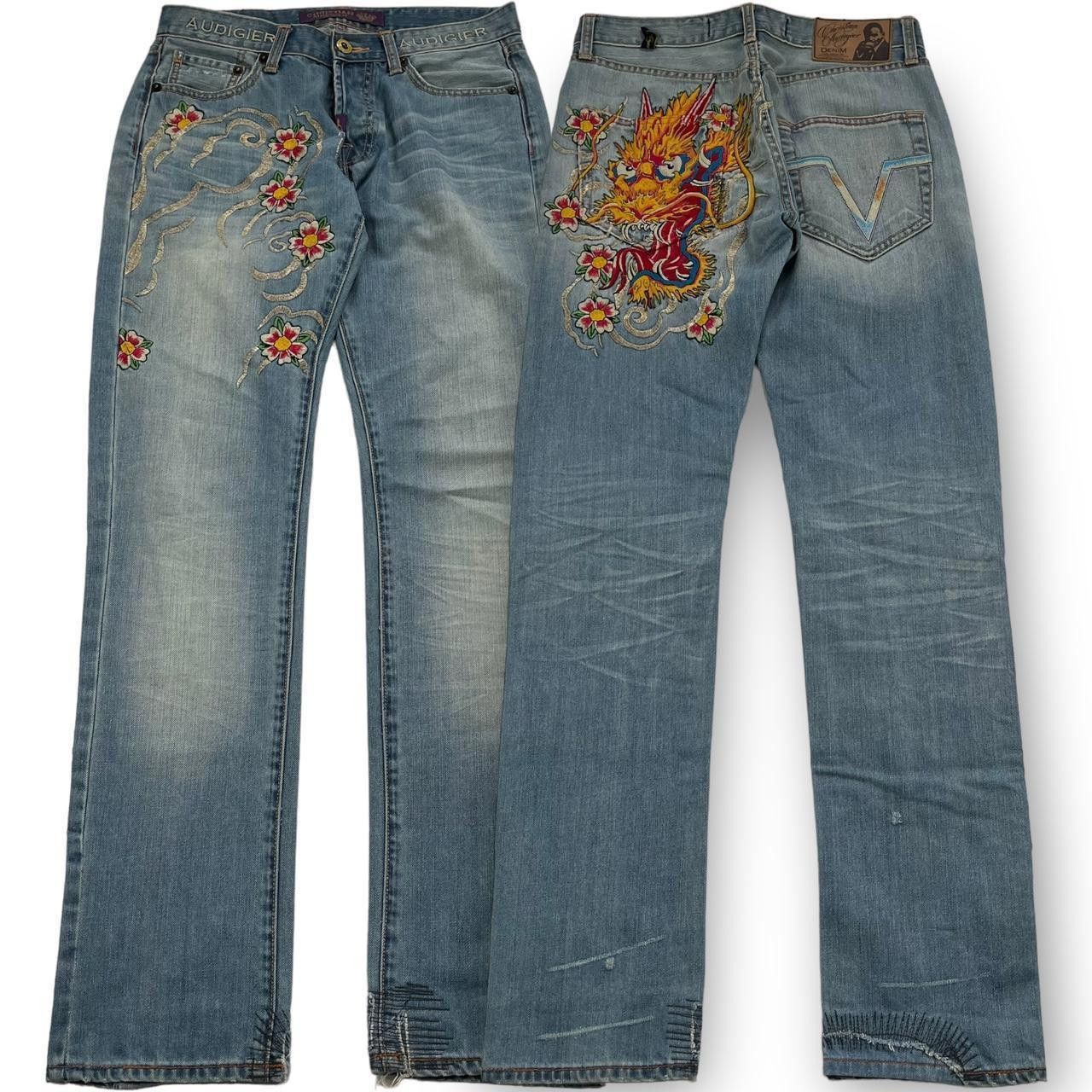 Ed Hardy Ed Hardy Women's Blue and Orange Jeans Size 32" / US 10 / IT 46 - 1 Thumbnail
