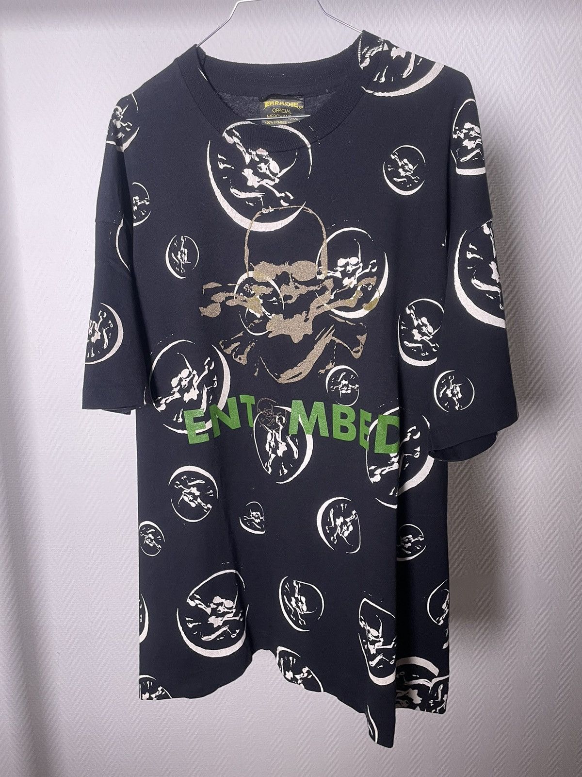 image of Band Tees x Vintage 90’S Entombed Black Metal All Over Print Size XL Earache, Men's