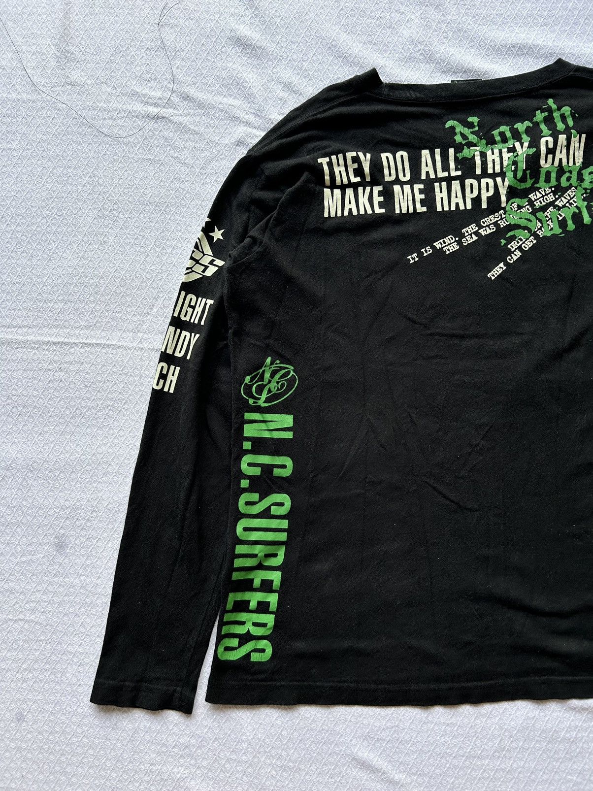 Vintage North Coast Surfers Japan Seditionaries Poem Long Sleeve Size US L / EU 52-54 / 3 - 9 Thumbnail