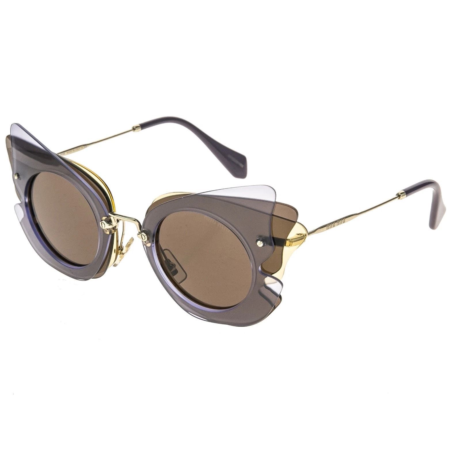 Miu Miu MIU MIU MU02SS COLLECTION 02S Brown Mirrored Sunglasses Size ONE SIZE - 8 Thumbnail