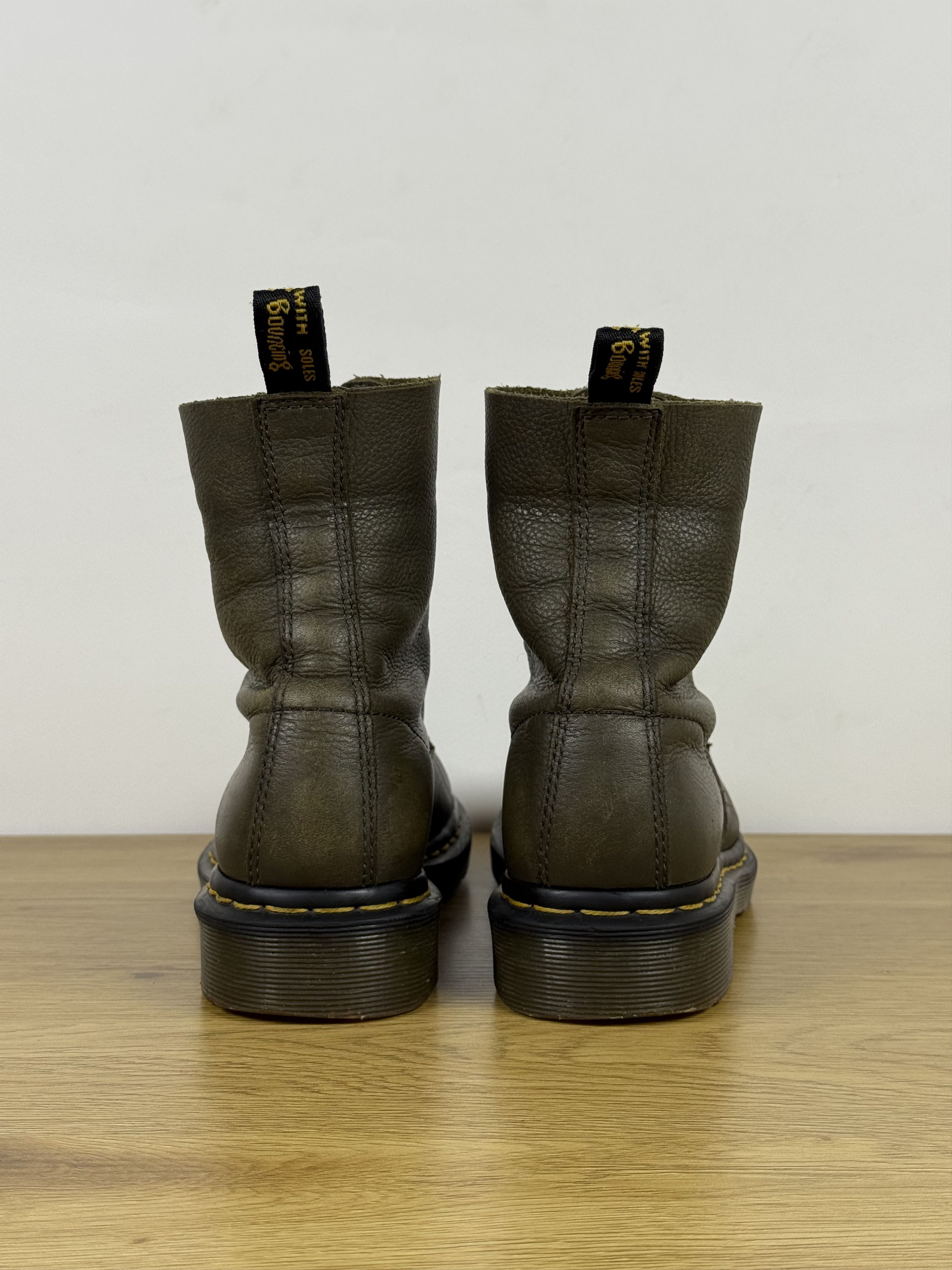 Dr. Martens Women's Dr. Martens 1460 Soft Leather Khaki Boots Size US 9 / IT 39 - 5 Thumbnail
