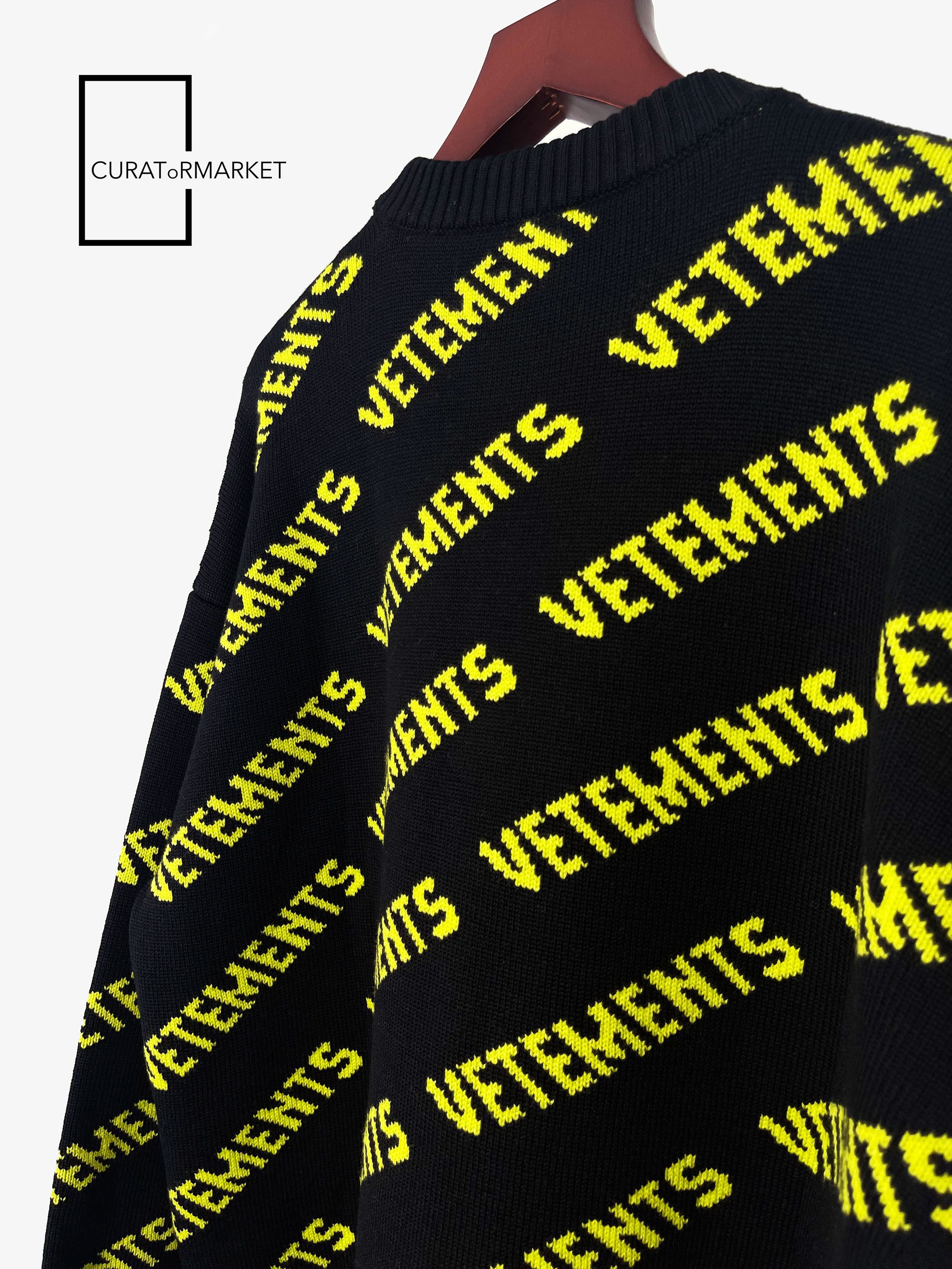 Vetements RARE Neon All Over Monogram Pattern Logo Knit Fine Wool FW22 Size US S / EU 44-46 / 1 - 7 Thumbnail