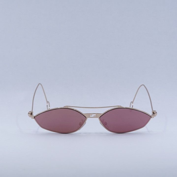 Fendi Fendi FE40114U-Y 33U Sunglasses Gold with Chain Oval Frame Size ONE SIZE - 7 Thumbnail