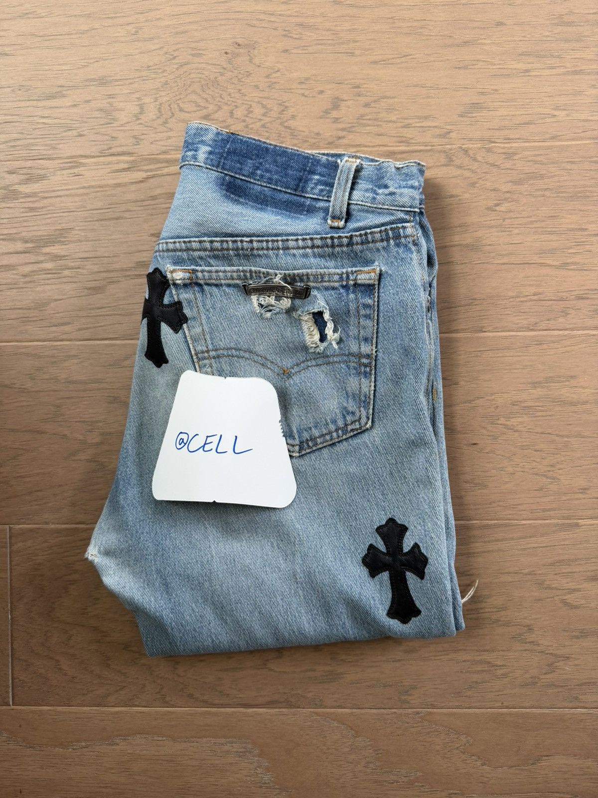 Chrome Hearts Chrome hearts black cross patch levis jeans Size US 30 / EU 46 - 2 Thumbnail