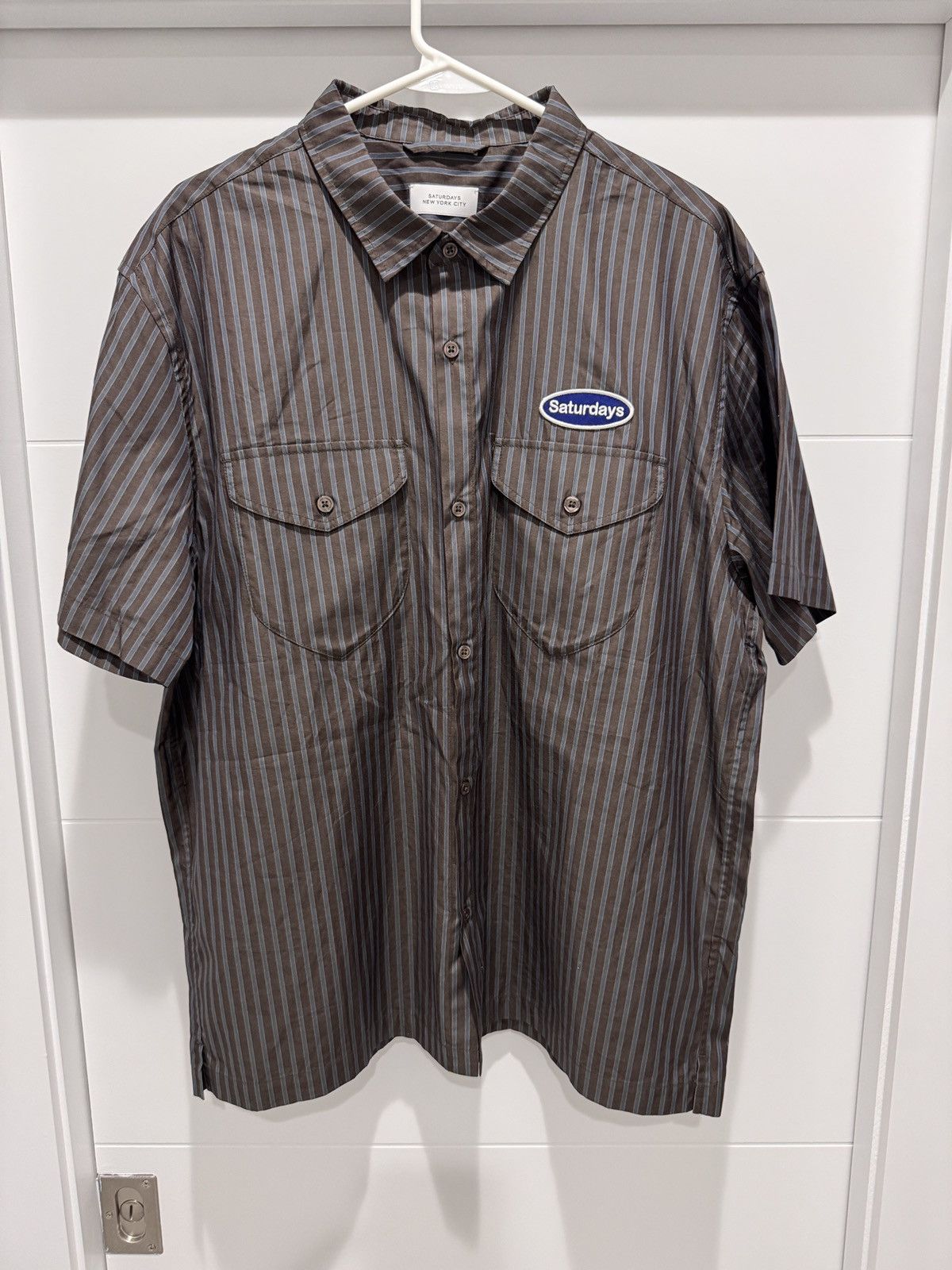 Saturdays NYC Saturdays NYC Brown Bruce Shirt Button Up Short Sleeve sz XL Size US XL / EU 56 / 4 - 1 Thumbnail