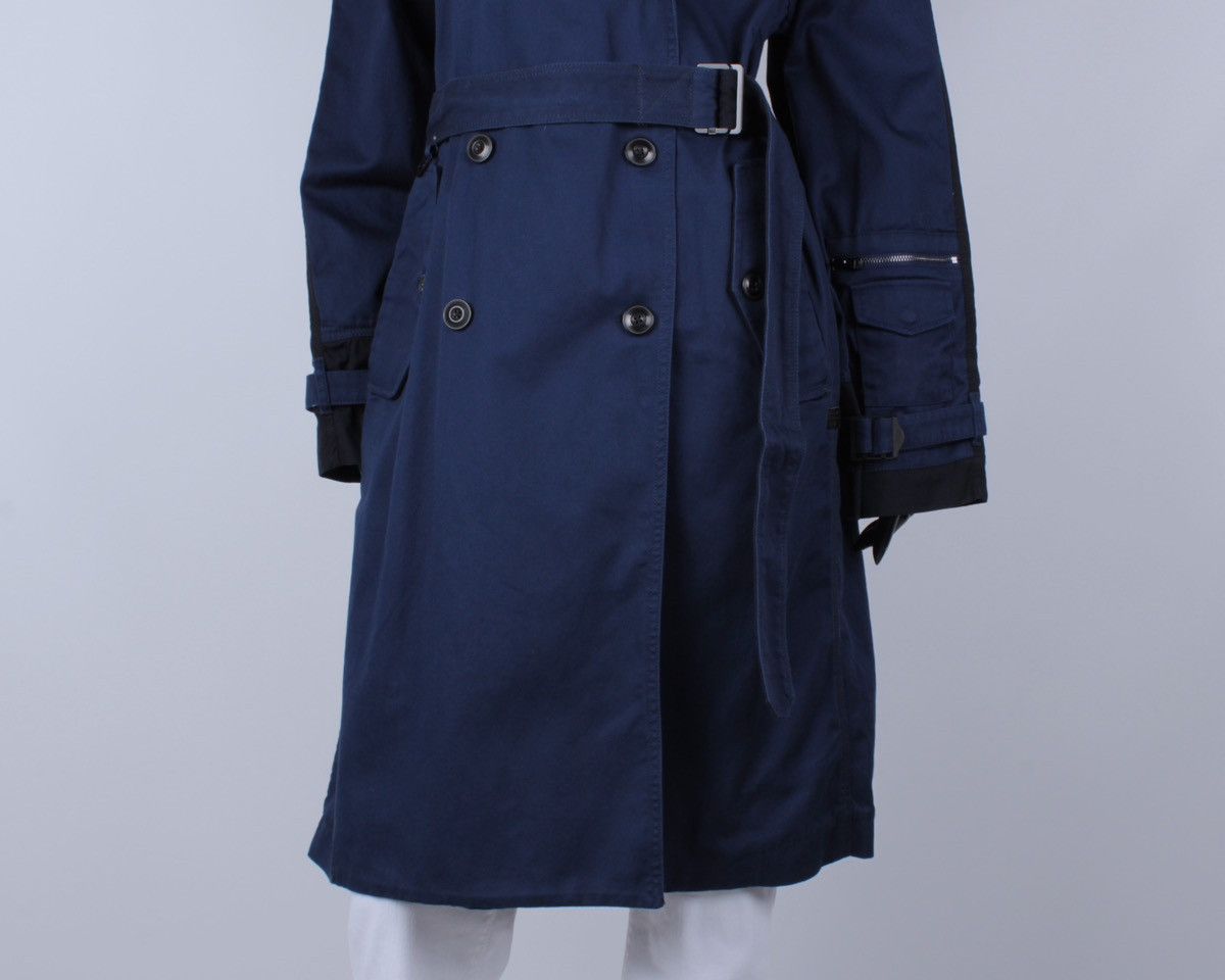 Designer × G-Star G-STAR RAW Duty Classic Trench Blue Cotton Long Coat Jacket Size M / US 6-8 / IT 42-44 - 8 Thumbnail