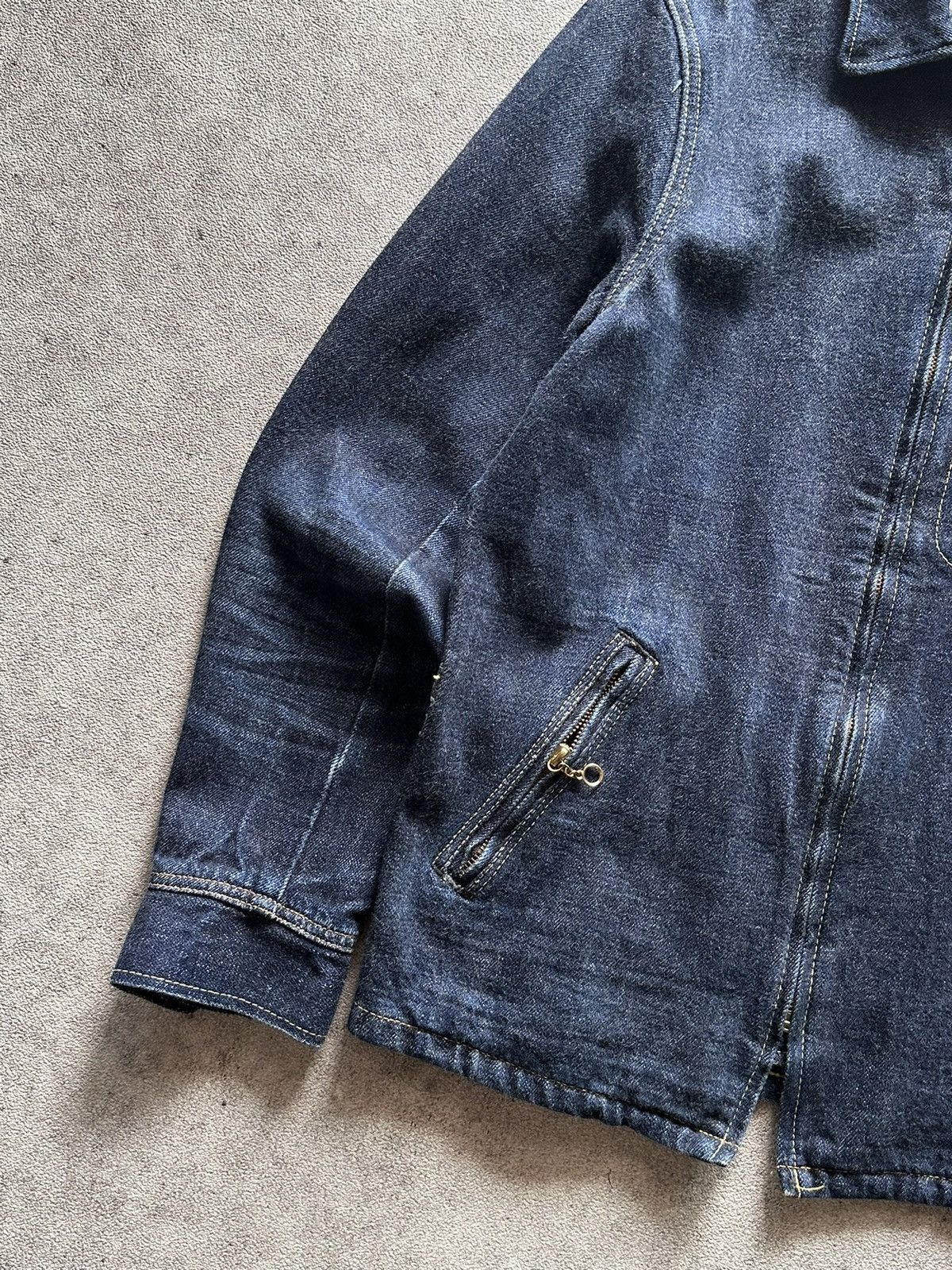 Schott 90s Perfecto by Schott Nyc Zip Up Selvedge Raw Denim Jacket Size US M / EU 48-50 / 2 - 3 Thumbnail