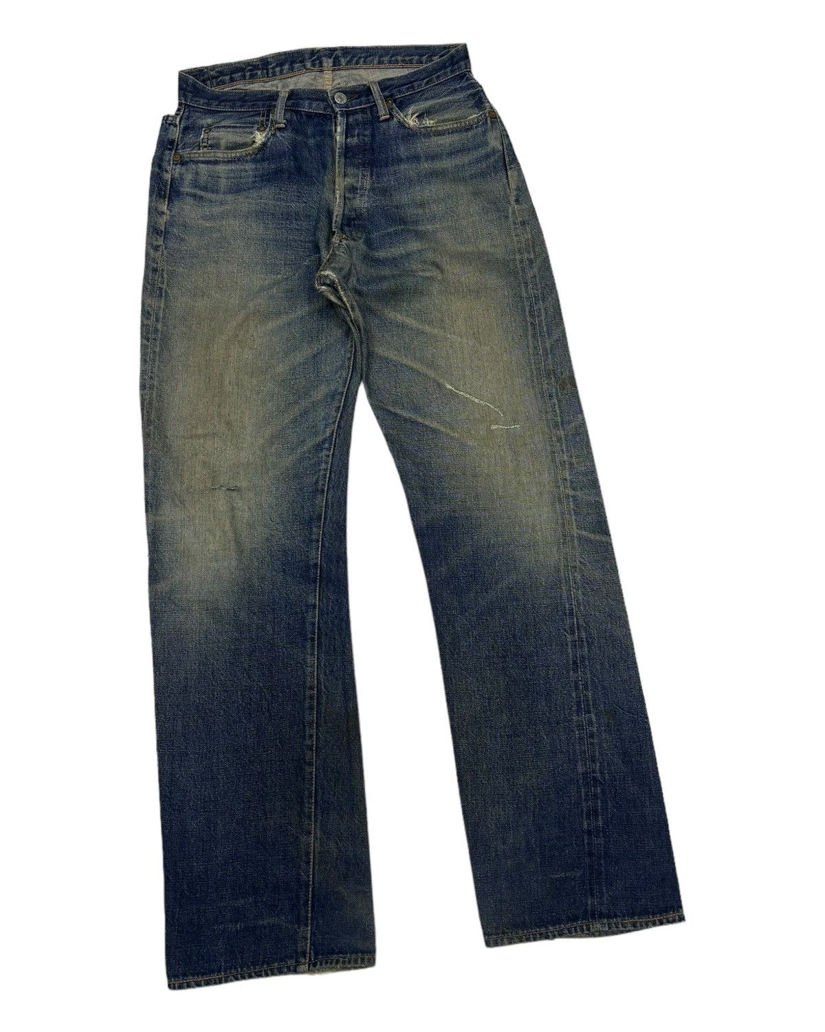 Denime VINTAGE DENIME REDLINE SELVEDGE DISTRESSED DENIM JEANS Size US 30 / EU 46 - 3 Thumbnail