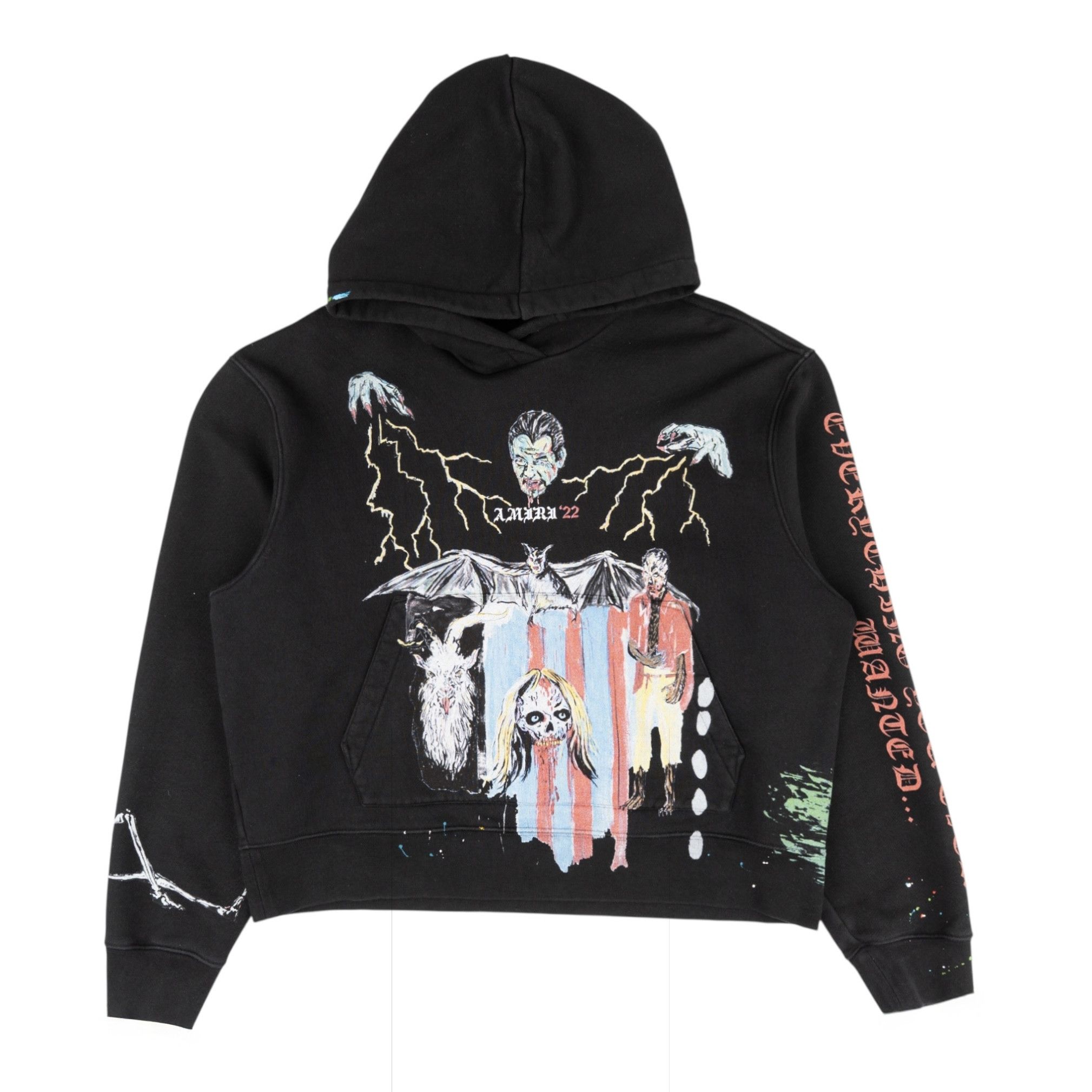 Amiri Amiri x Wes Lang Blood 38 Logo Hooded Sweatshirt Black Multi Size US XL / EU 56 / 4 - 1 Thumbnail